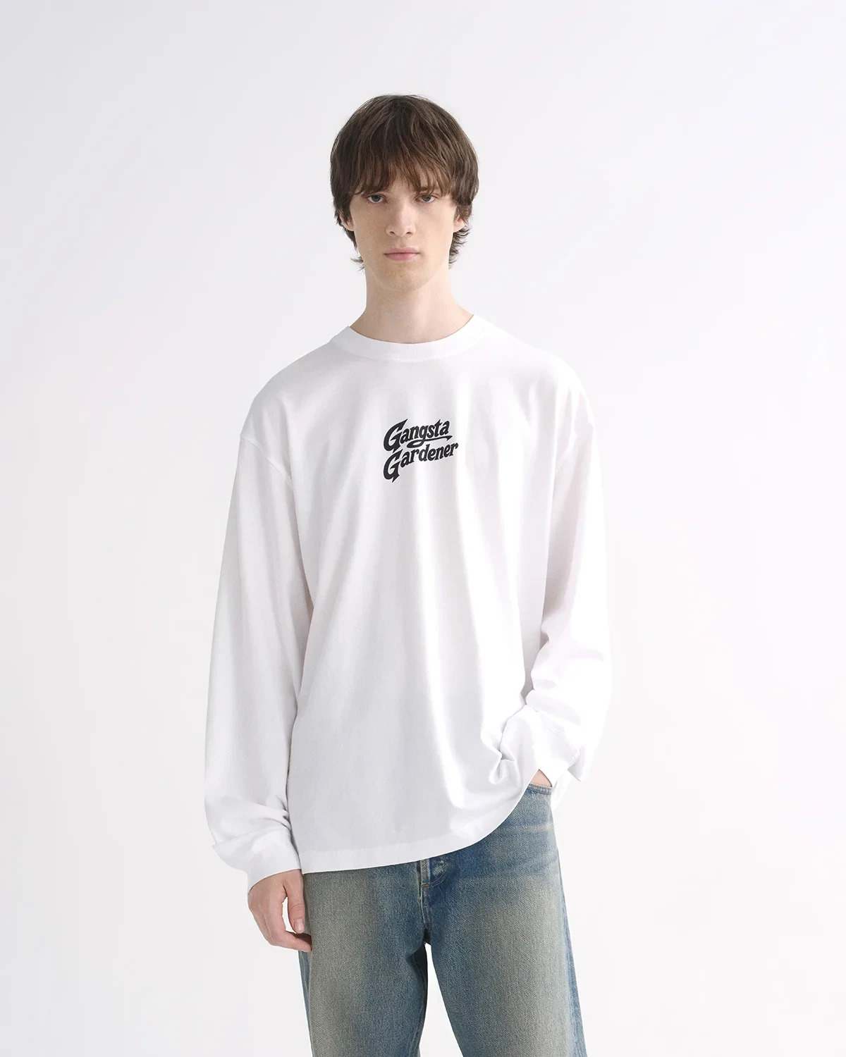 Ron Finley Long Sleeve Tee in Soft White