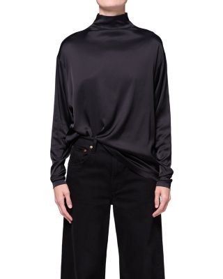 Agolde Bryony Satin Funnel Neck Top