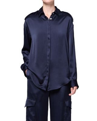 Agolde Webb Satin Cargo Shirt