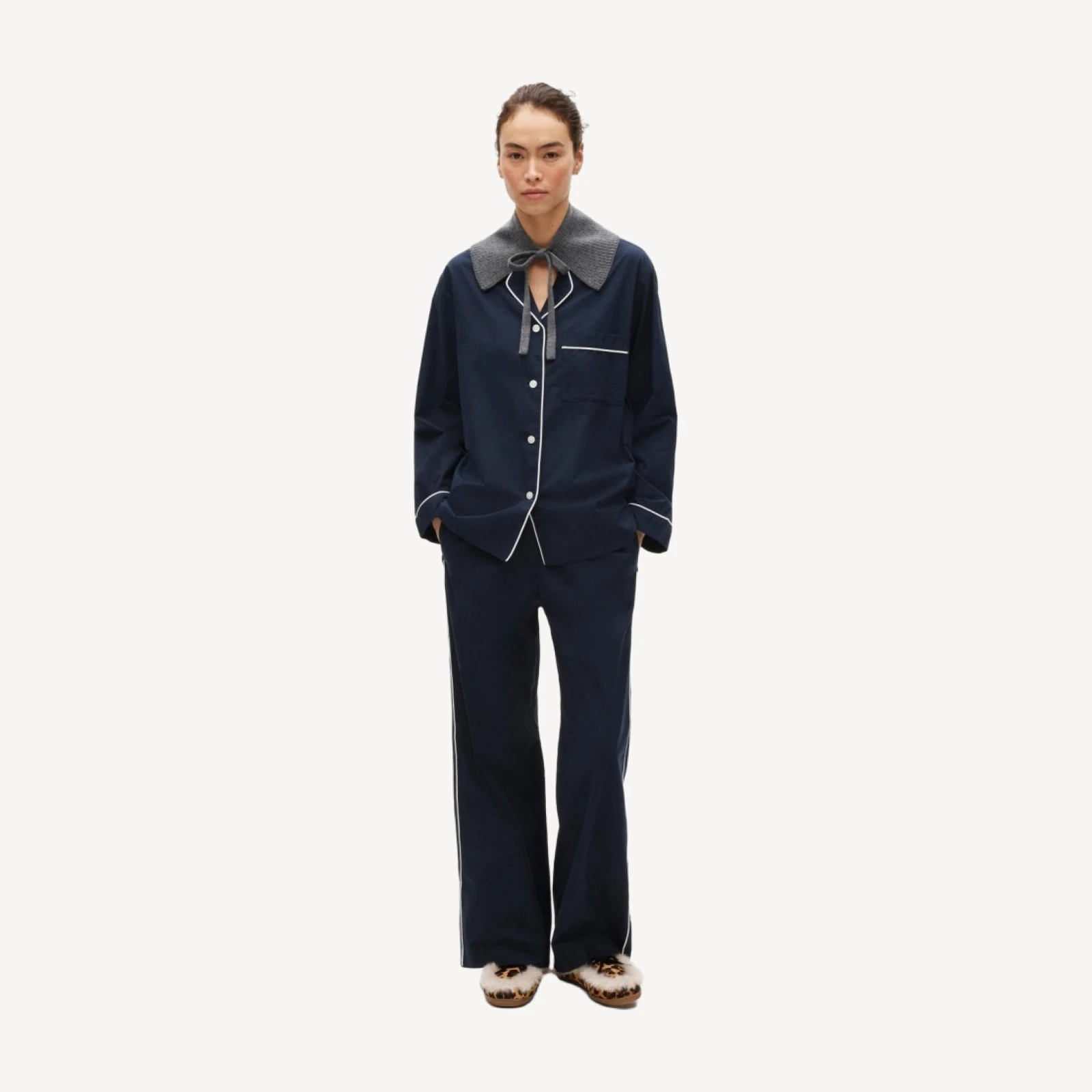 Classic pajama pant set in end-on-end cotton