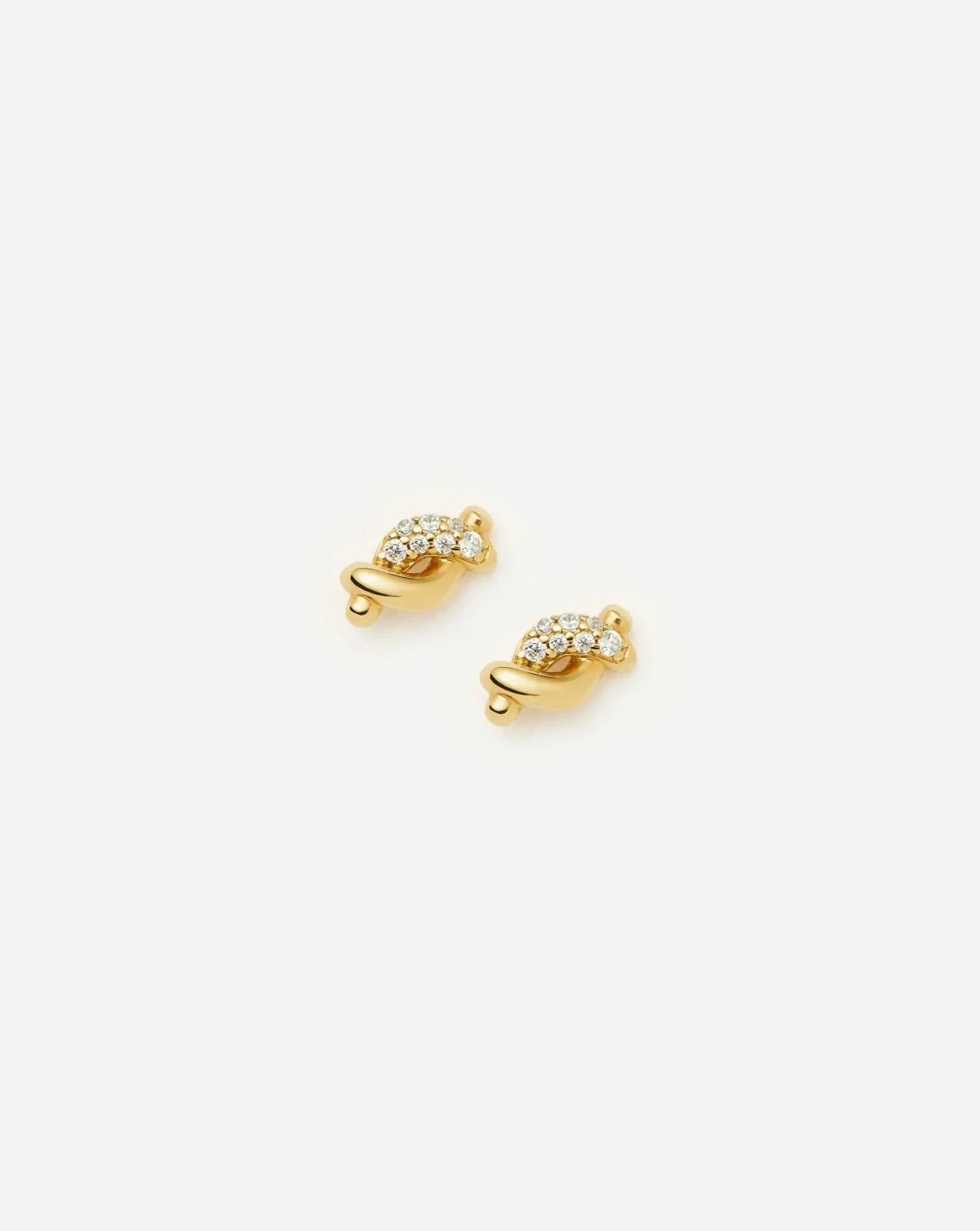 Molten Snow Stud Earrings | 18ct Gold Plated/Cubic Zirconia