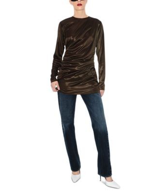 Agolde Robyn Draped Long Sleeve Mini Dress