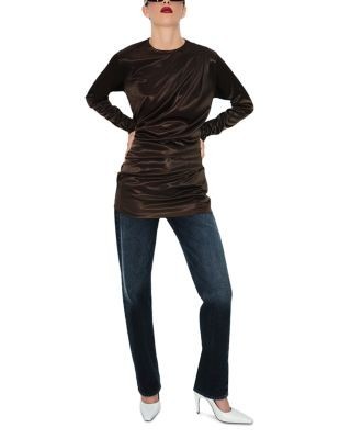 Agolde Robyn Draped Long Sleeve Mini Dress