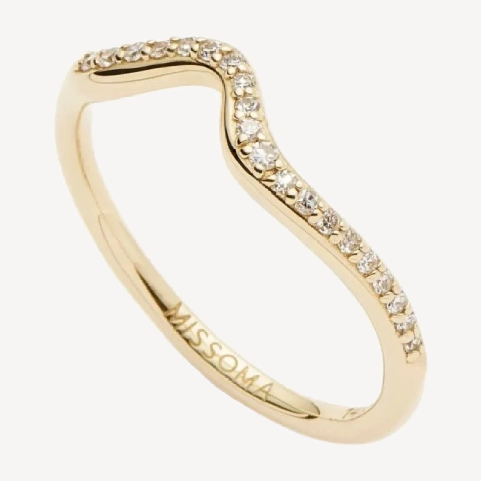 Molten Snow Solid Gold Diamond Stacking Ring | 9ct Solid Yellow Gold/Lab Grown Diamonds
