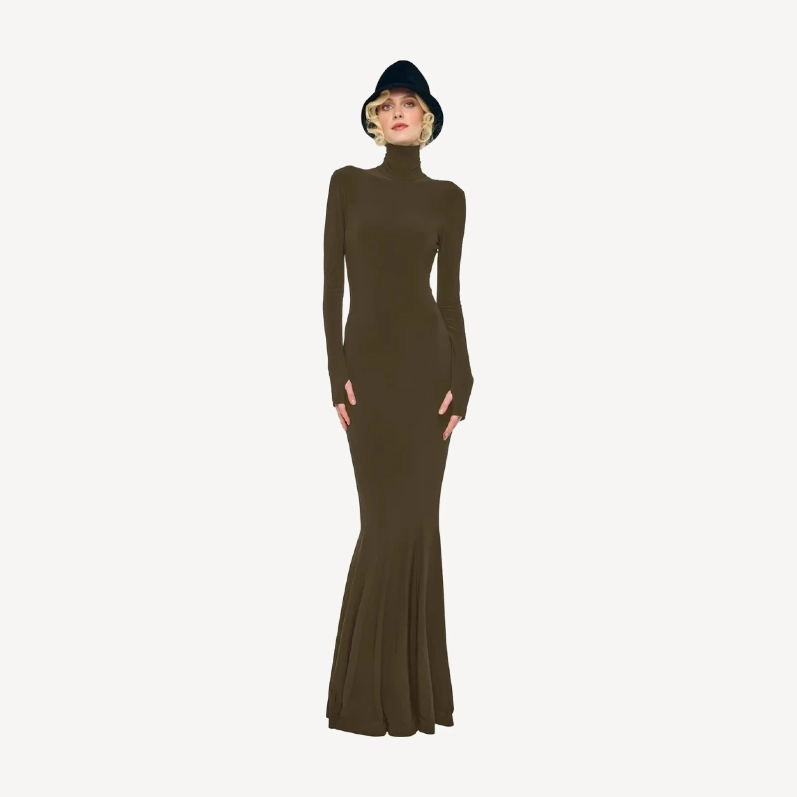 LONG SLEEVE TURTLE FISHTAIL GOWN