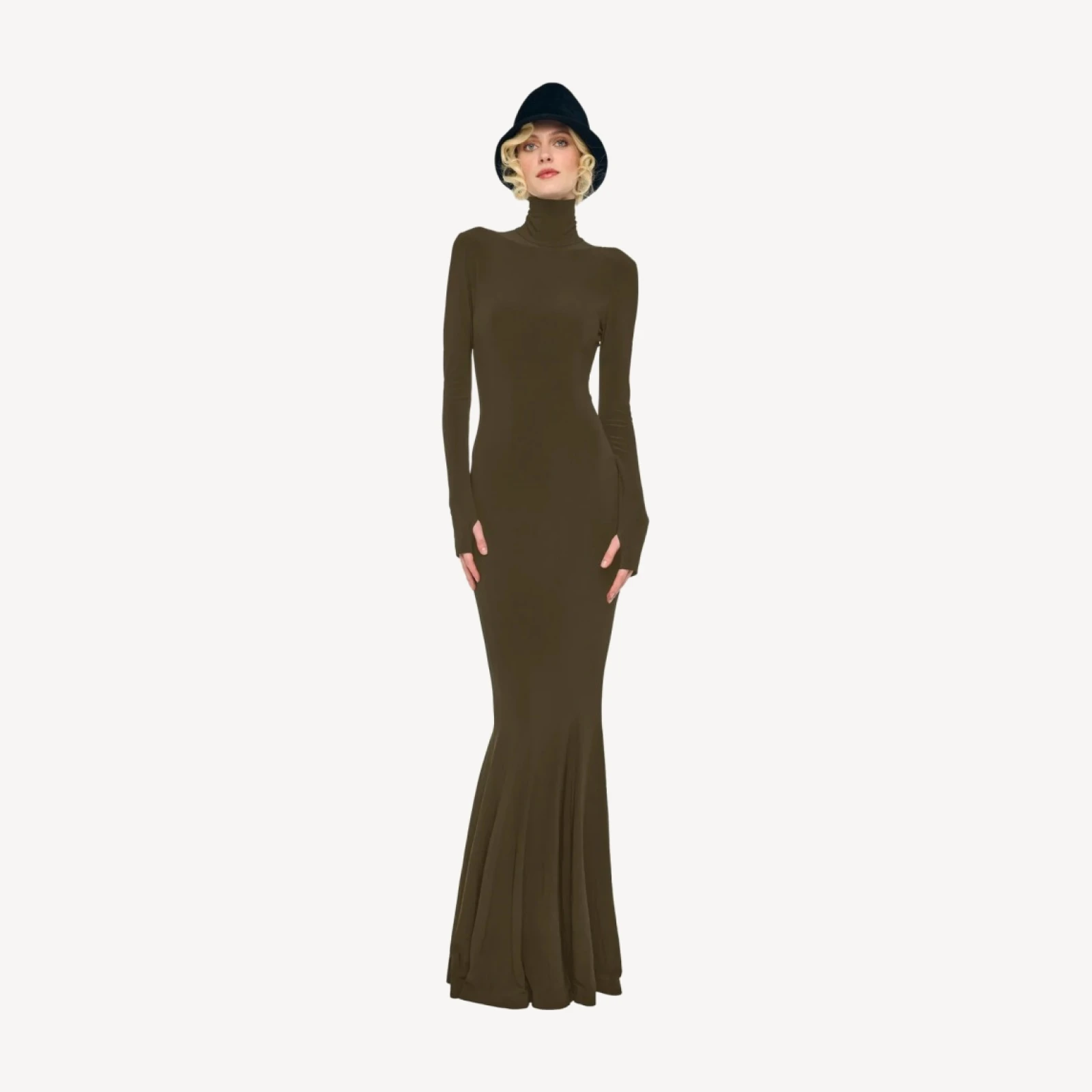 LONG SLEEVE TURTLE FISHTAIL GOWN