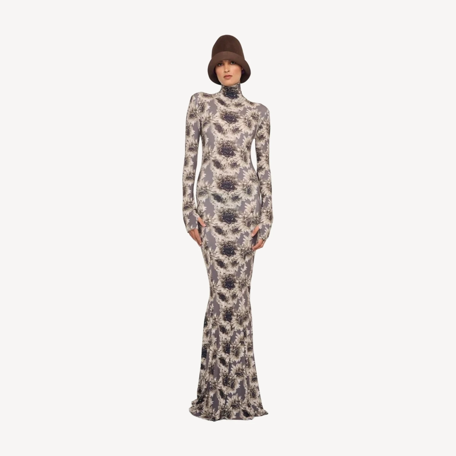 LONG SLEEVE TURTLE FISHTAIL GOWN