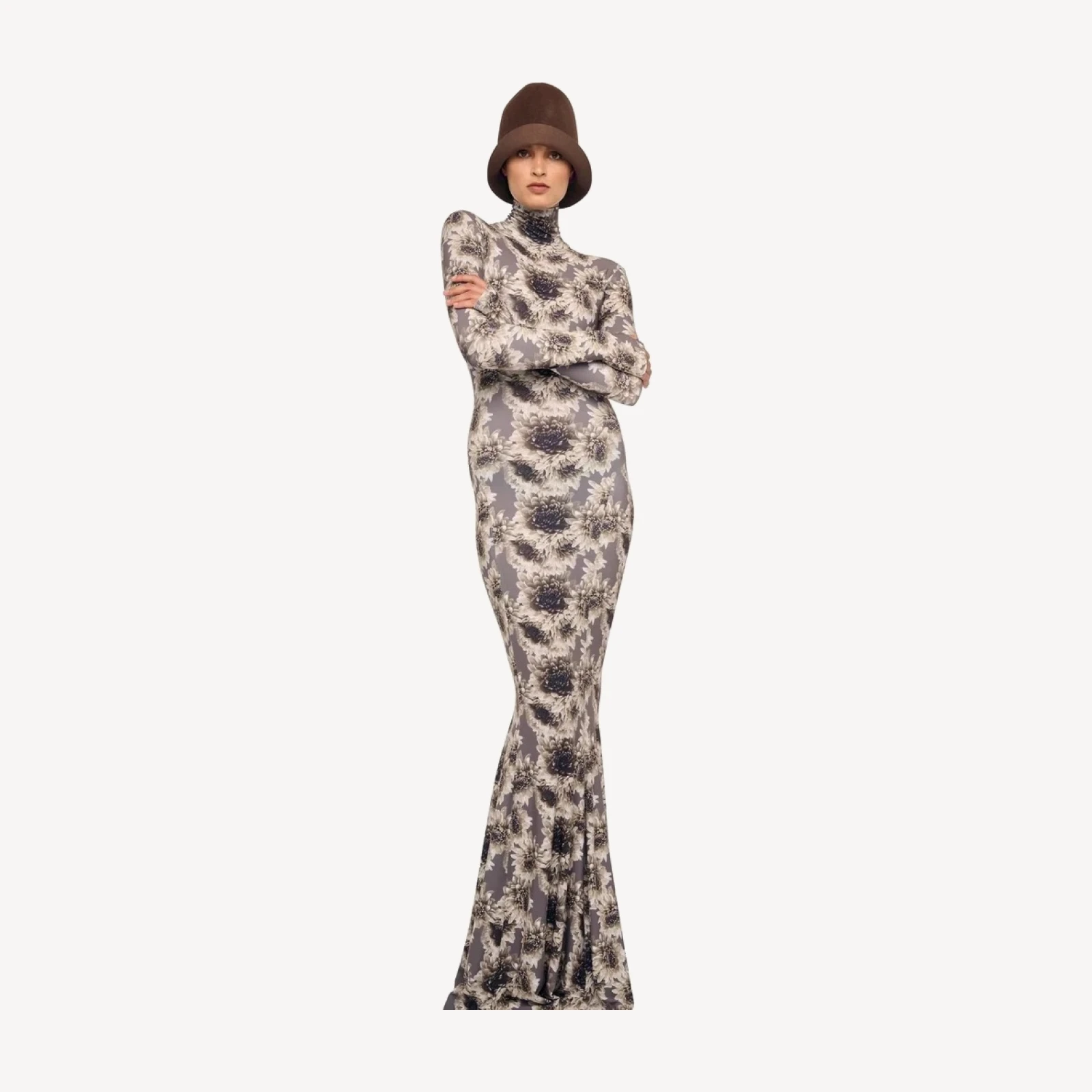 LONG SLEEVE TURTLE FISHTAIL GOWN