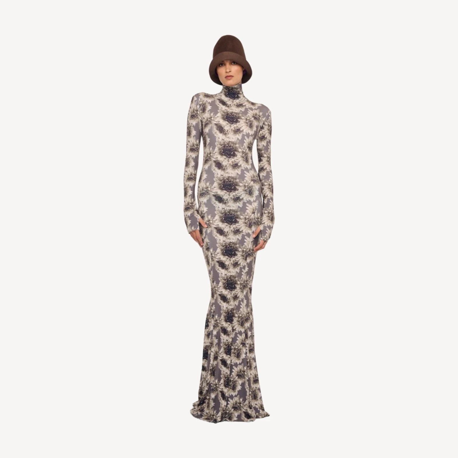 LONG SLEEVE TURTLE FISHTAIL GOWN