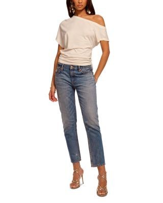 Ramy Brook Milla Low Rise Straight Jeans in Distressed Vintage Wash
