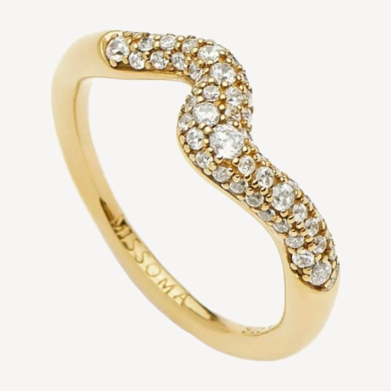 Molten Snow Stacking Ring | 18ct Gold Vermeil/Cubic Zirconia