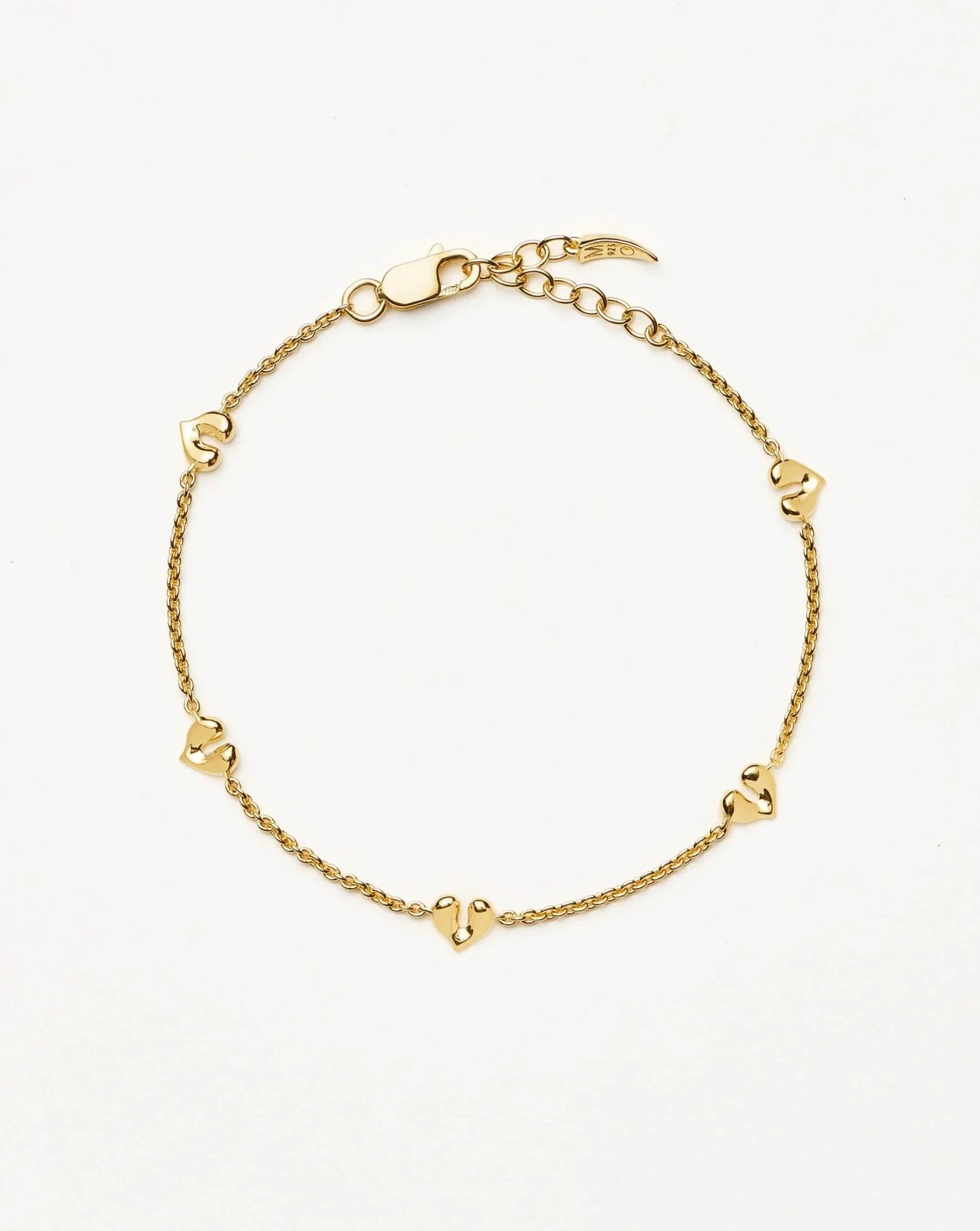 Molten Heart Mini Charm Bracelet | 18ct Gold Vermeil