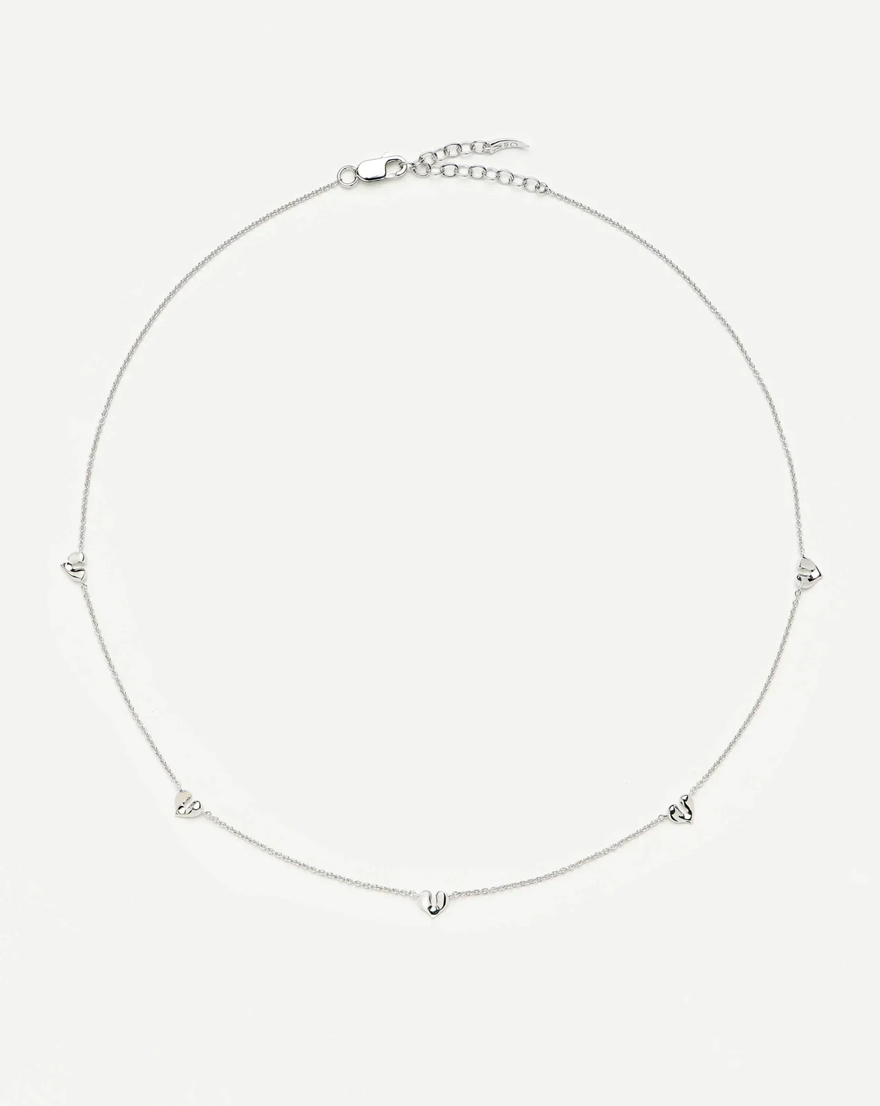 Molten Heart Mini Charm Choker | Sterling Silver