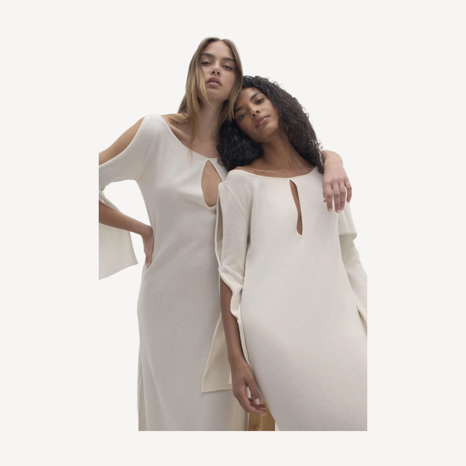 POSITANO CASHMERE KAFTAN - SNOW