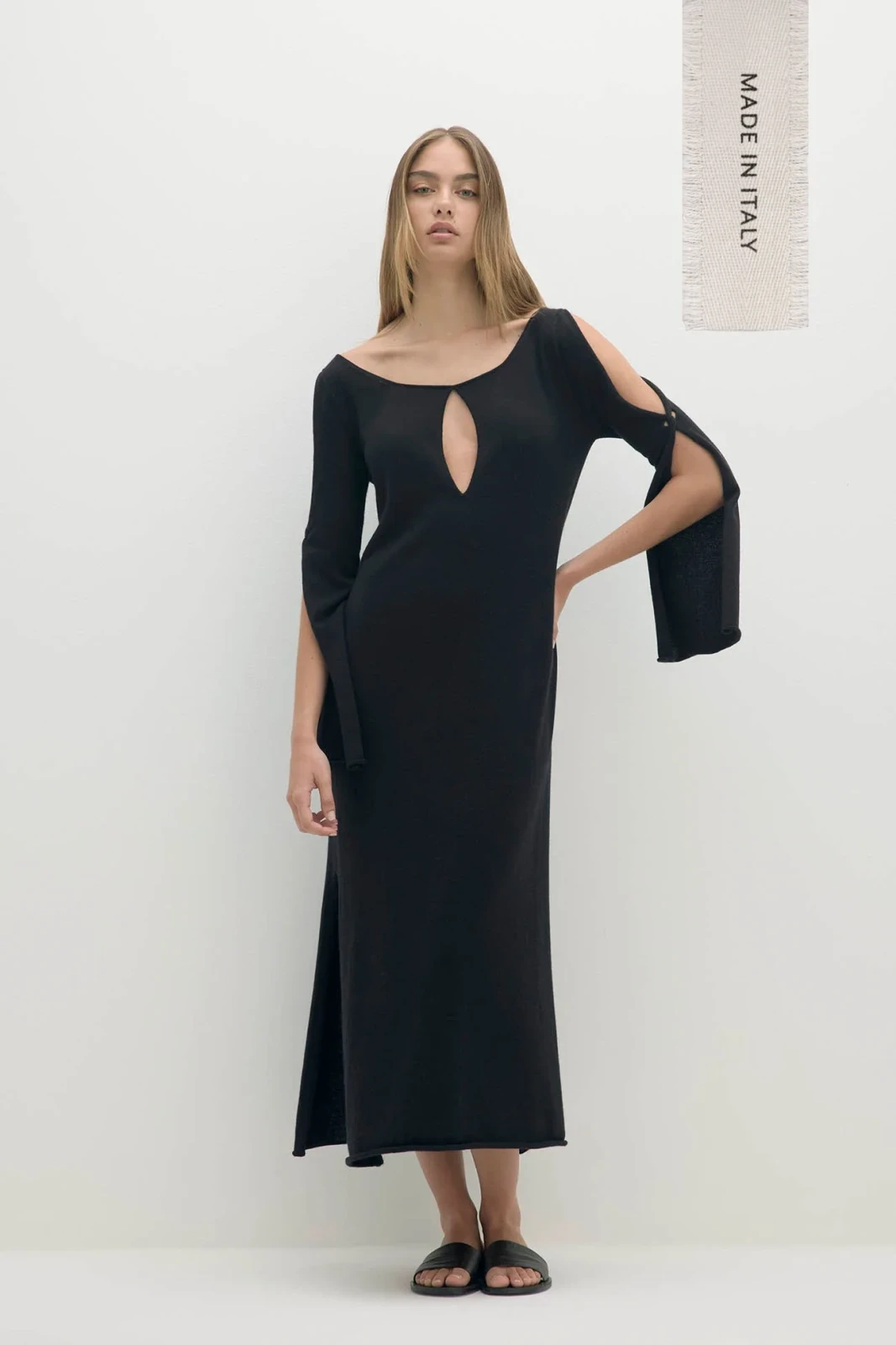 POSITANO CASHMERE KAFTAN - ONYX