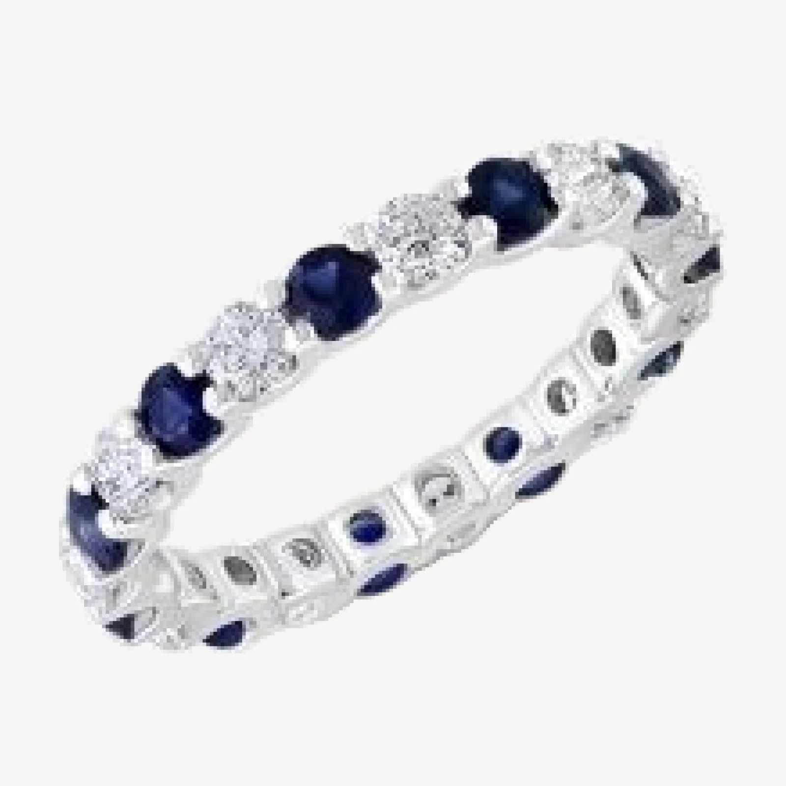 Bloomingdale's Fine Collection Sapphire & Diamond Eternity Band in 14K White Gold