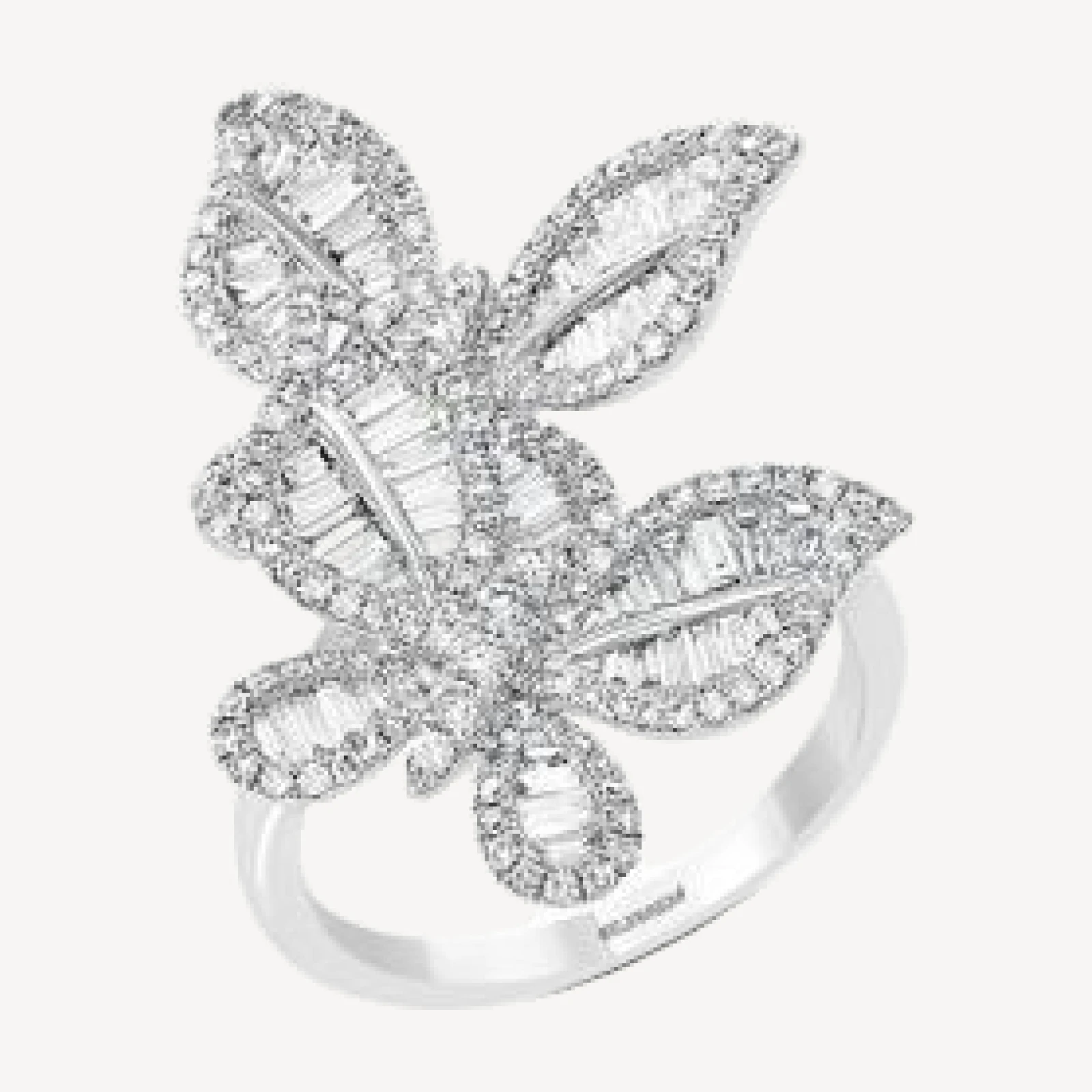 Bloomingdale's Fine Collection Diamond Butterfly Statement Ring in 14K White Gold, 1.40 tcw