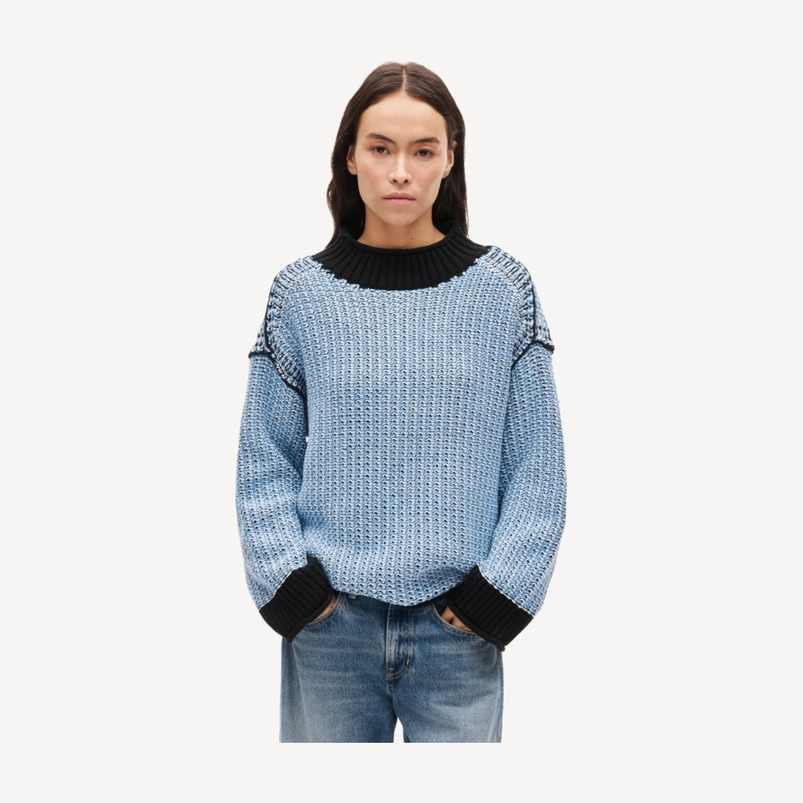 2025 Rollneck™ reversible sweater in tweed stitch