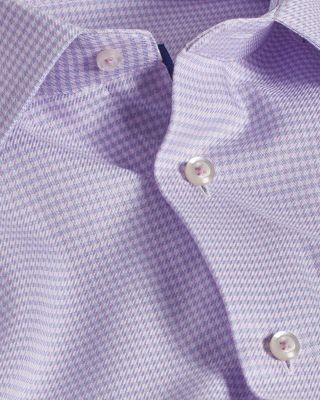 David Donahue Slim Fit End on End Twill Check Dress Shirt