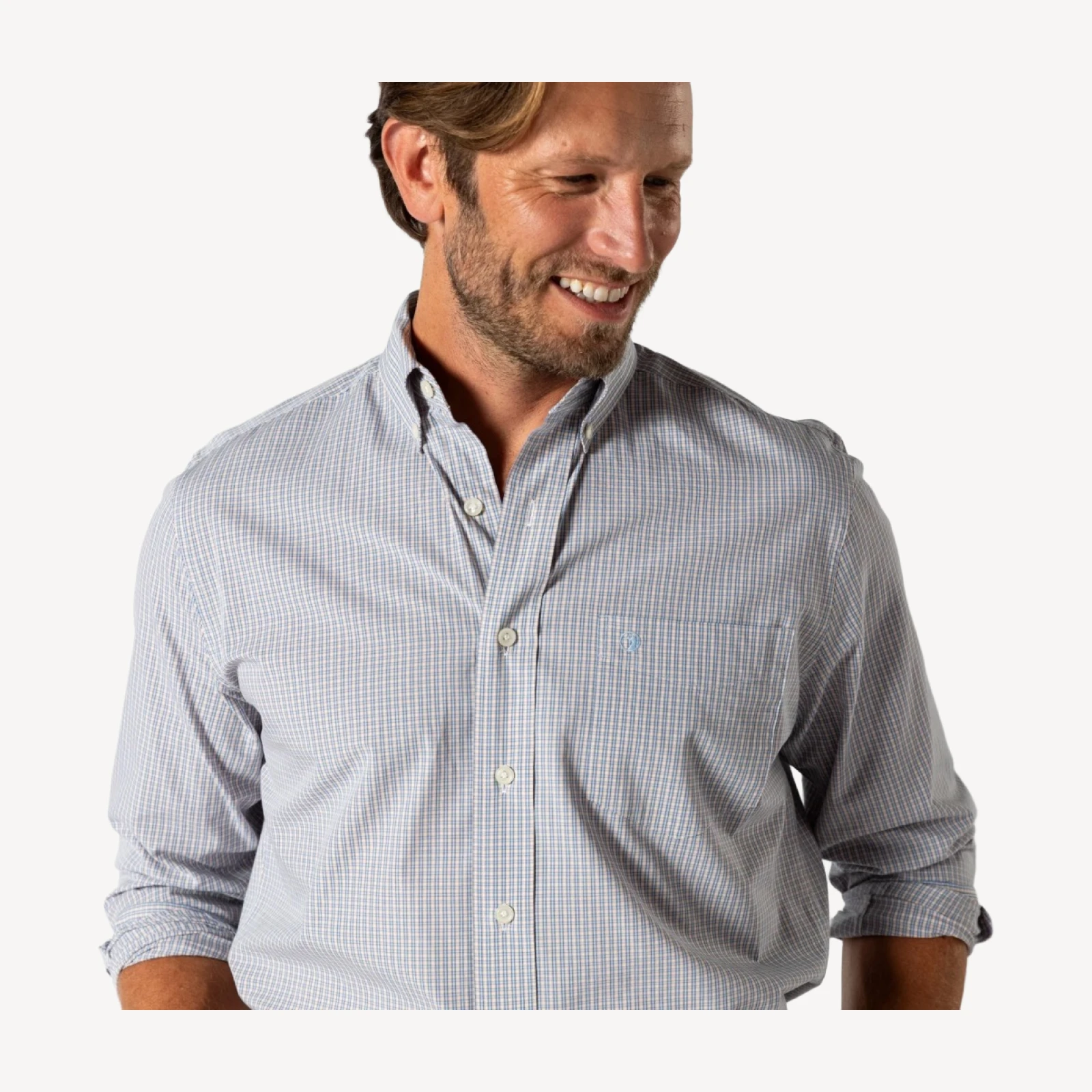 Cotton Poplin Sport Shirt - Ferry Plaid