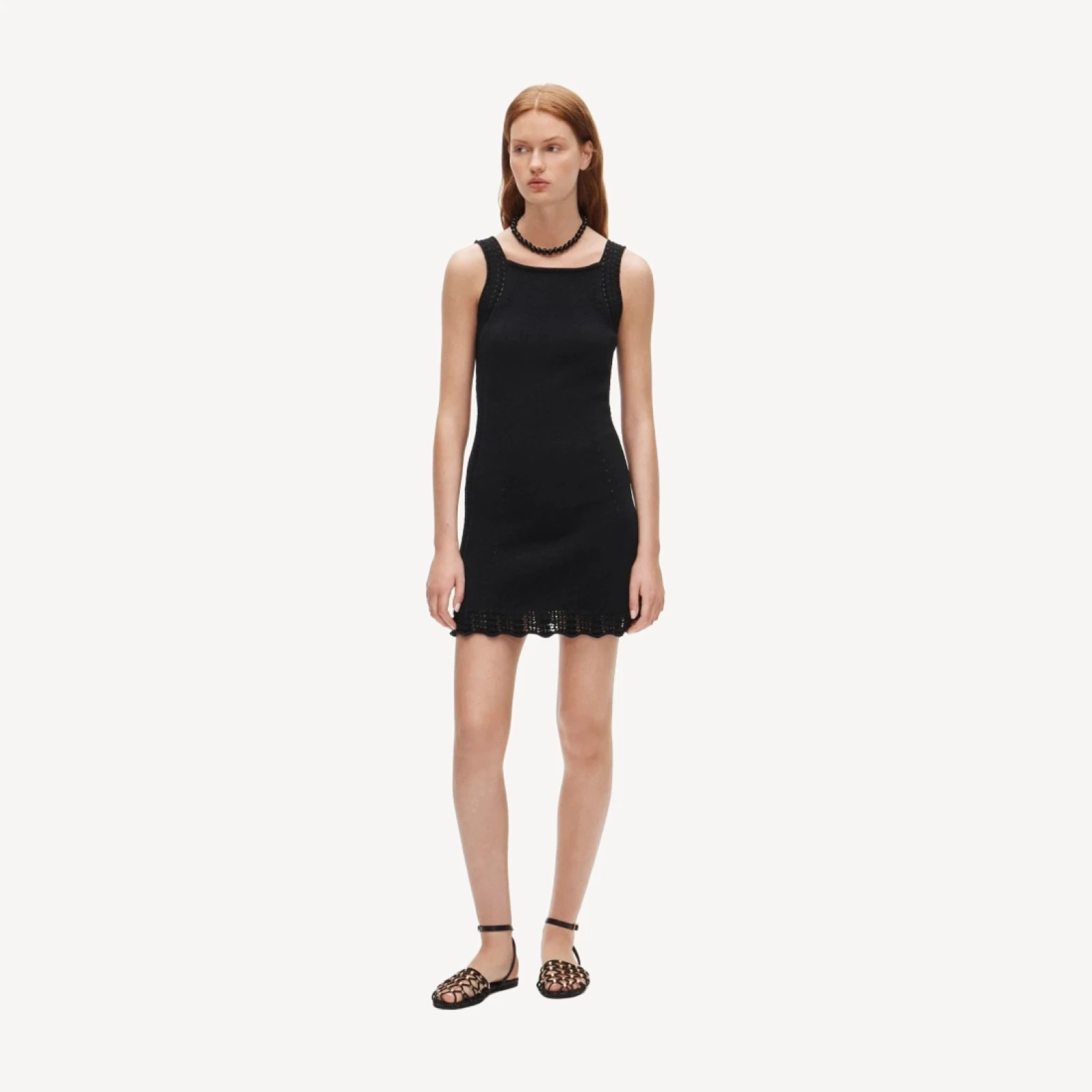 Crochet-trim shift dress