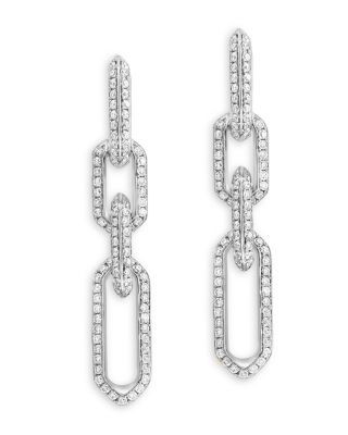 Bloomingdale's Fine Collection Diamond Link Drop Earrings in 14K White Gold, 1.10 tcw