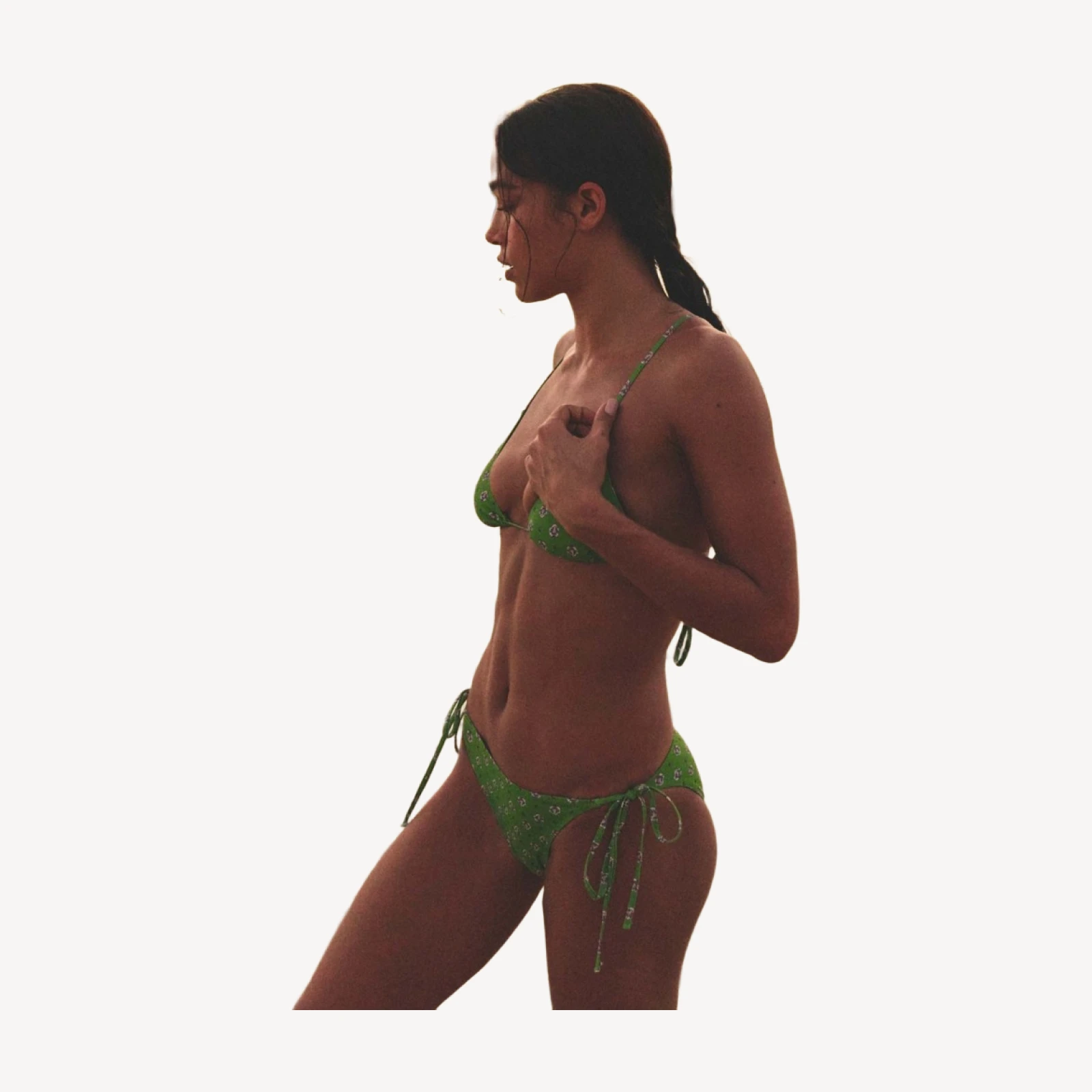 POSITANO BIKINI BOTTOM -- VERT CADIZ FOULARD