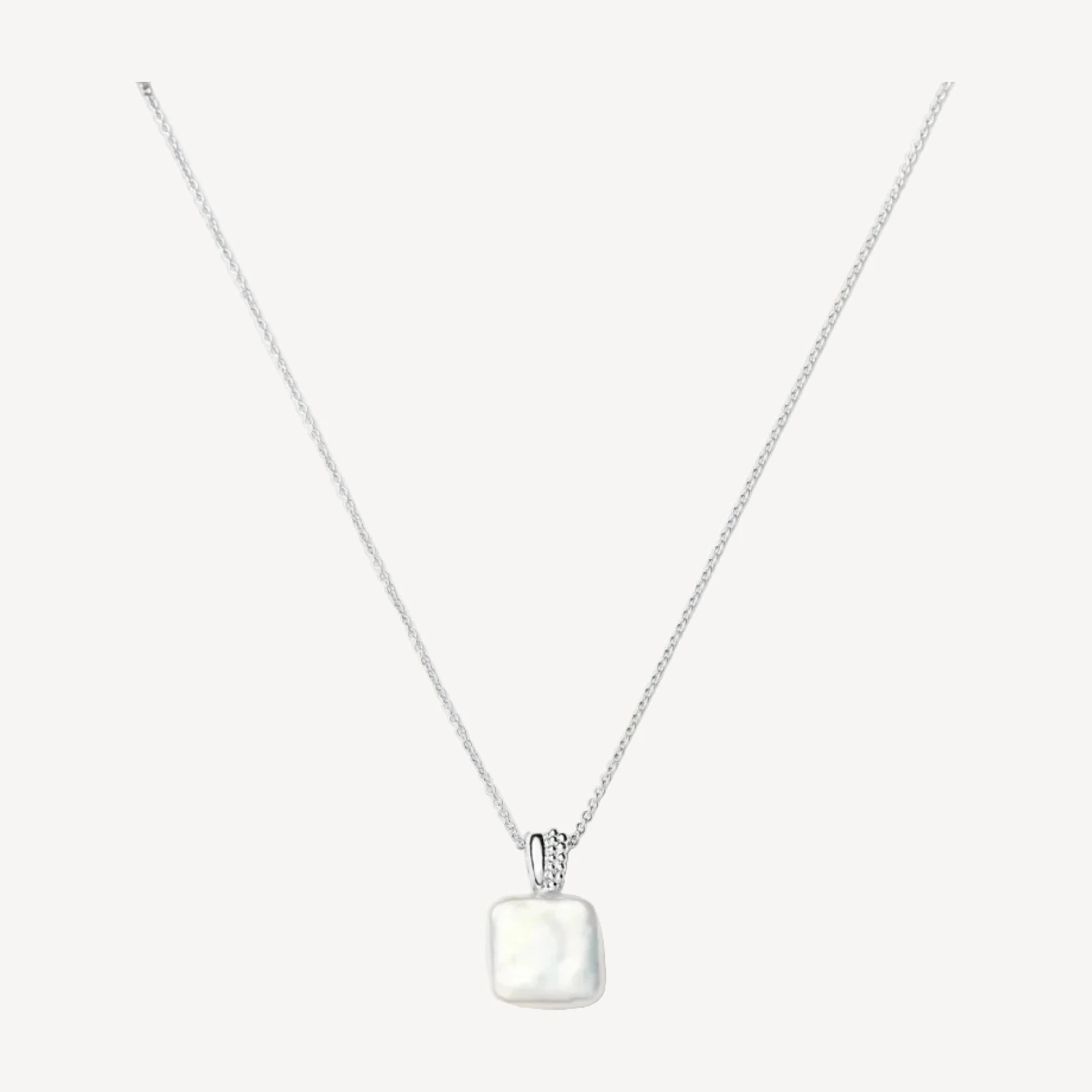 Square Pearl Baya Pendant Necklace | Sterling Silver/Pearl