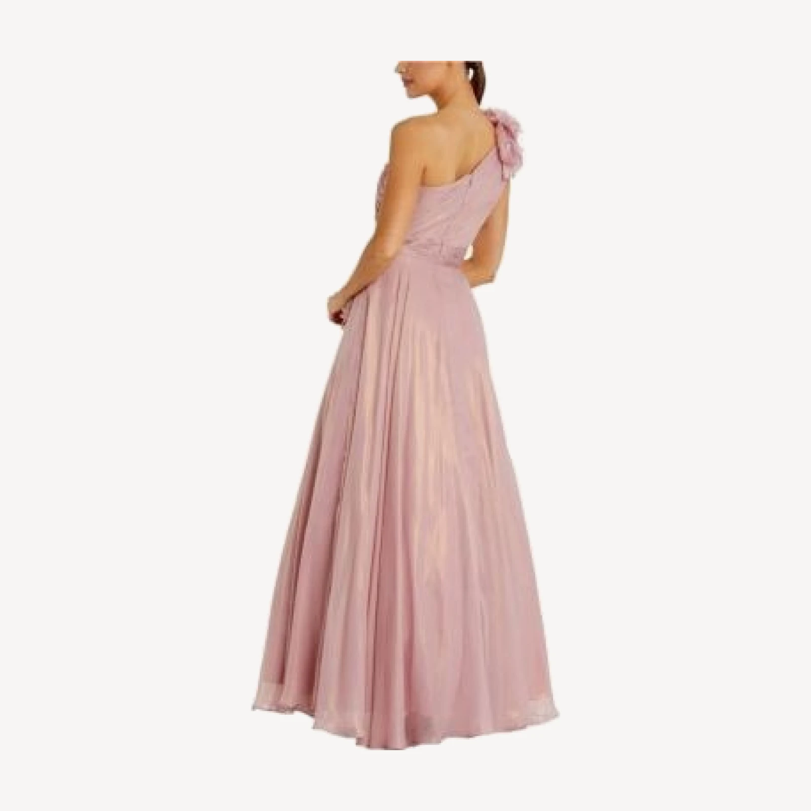 Mac Duggal Iridescent One Shoulder Rosette Ball Gown