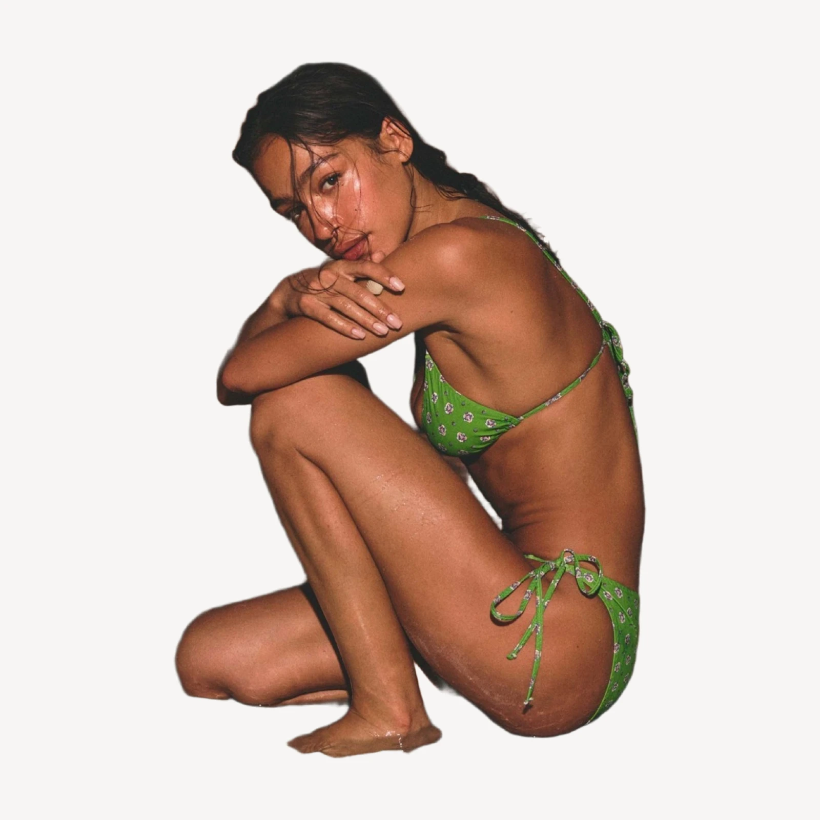 POSITANO BIKINI BOTTOM -- VERT CADIZ FOULARD