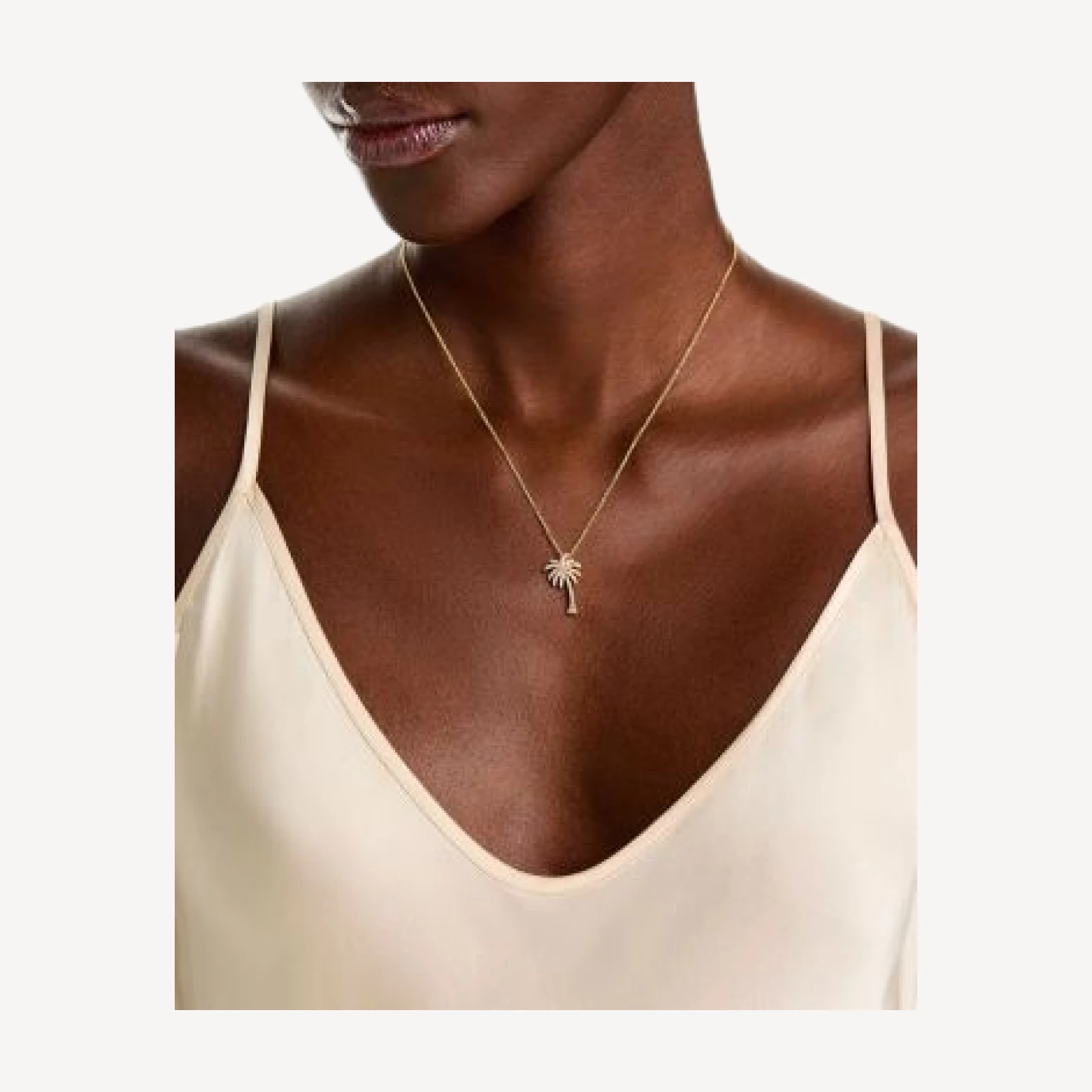 Bloomingdale's Fine Collection Diamond Palm Tree Pendant Necklace in 14K Yellow Gold, 0.25 tcw