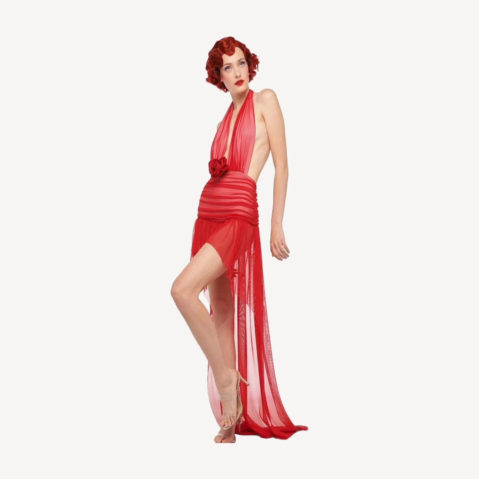 HI LOW HALTER DRESS