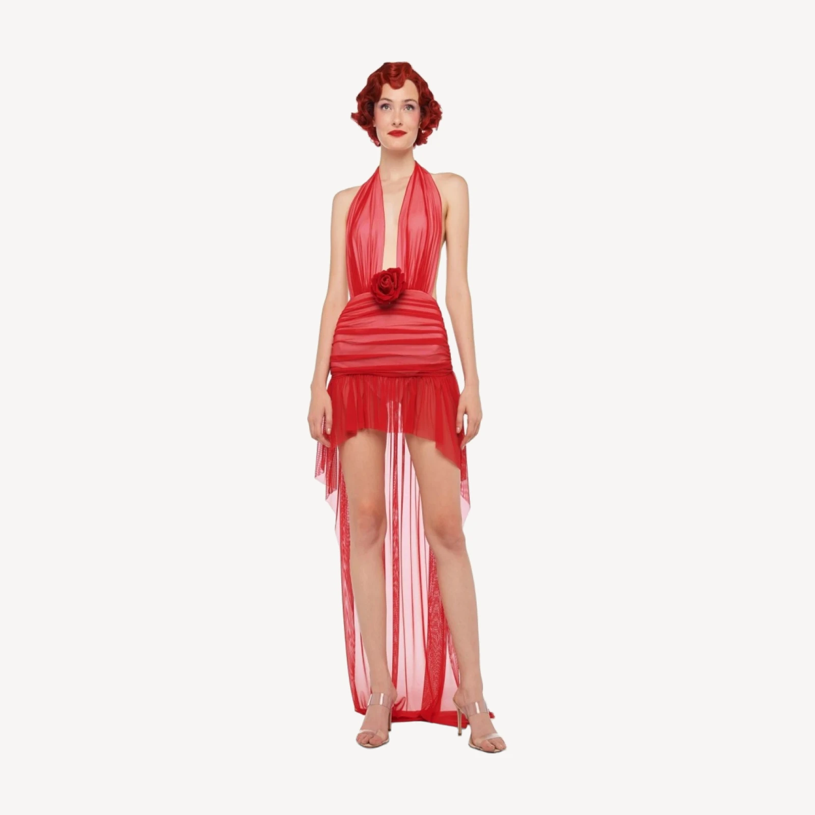 HI LOW HALTER DRESS