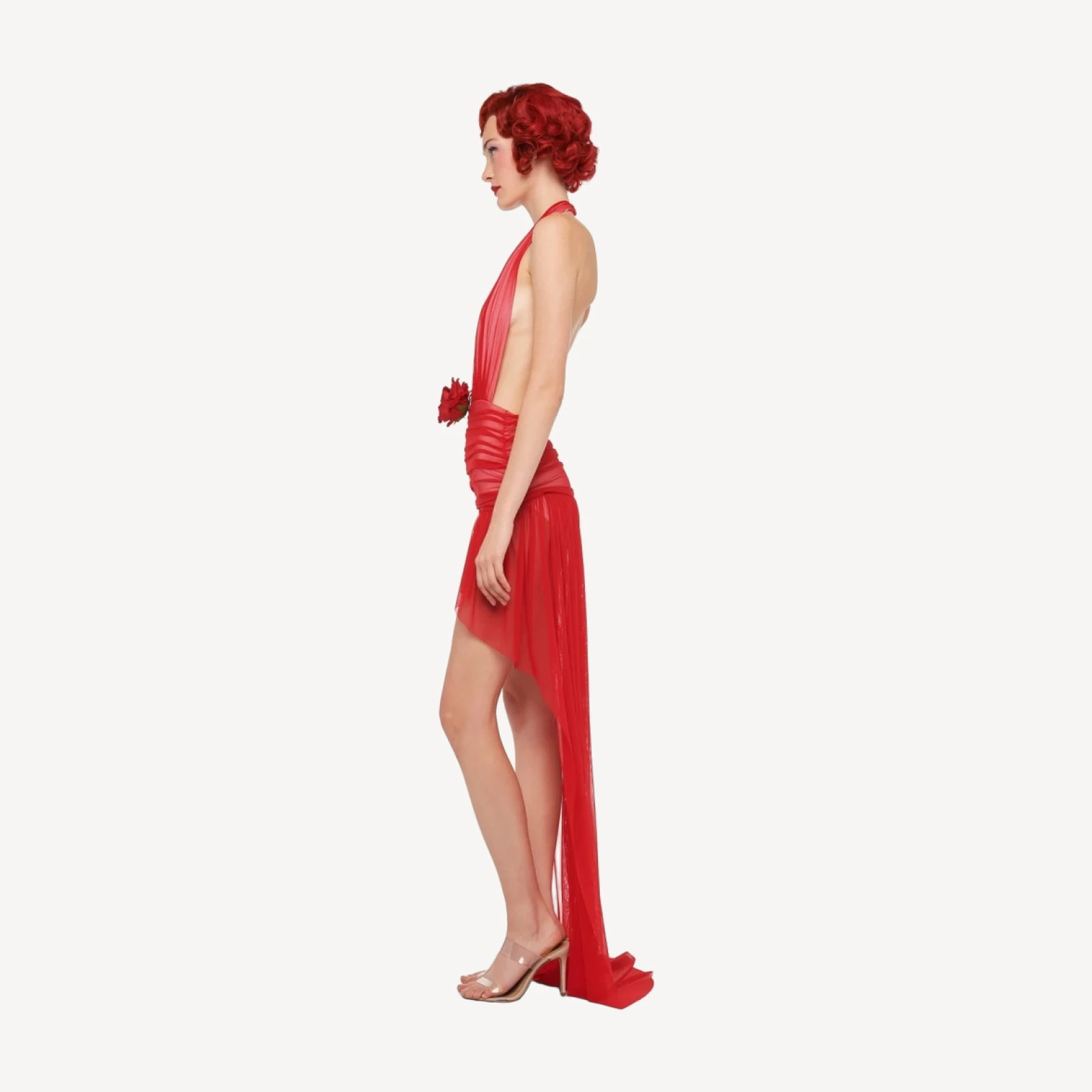 HI LOW HALTER DRESS