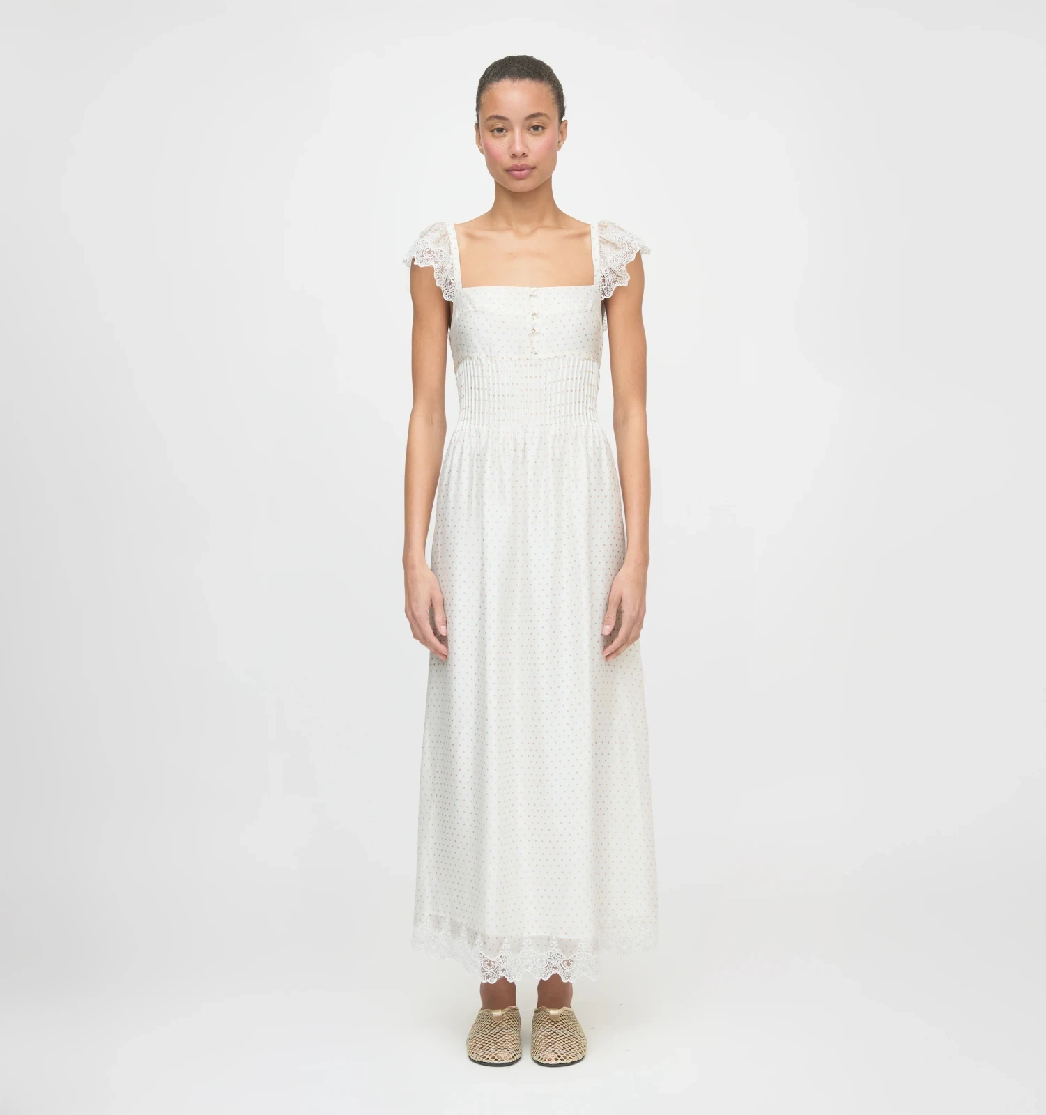 The Beckham Dress - Sand Dot