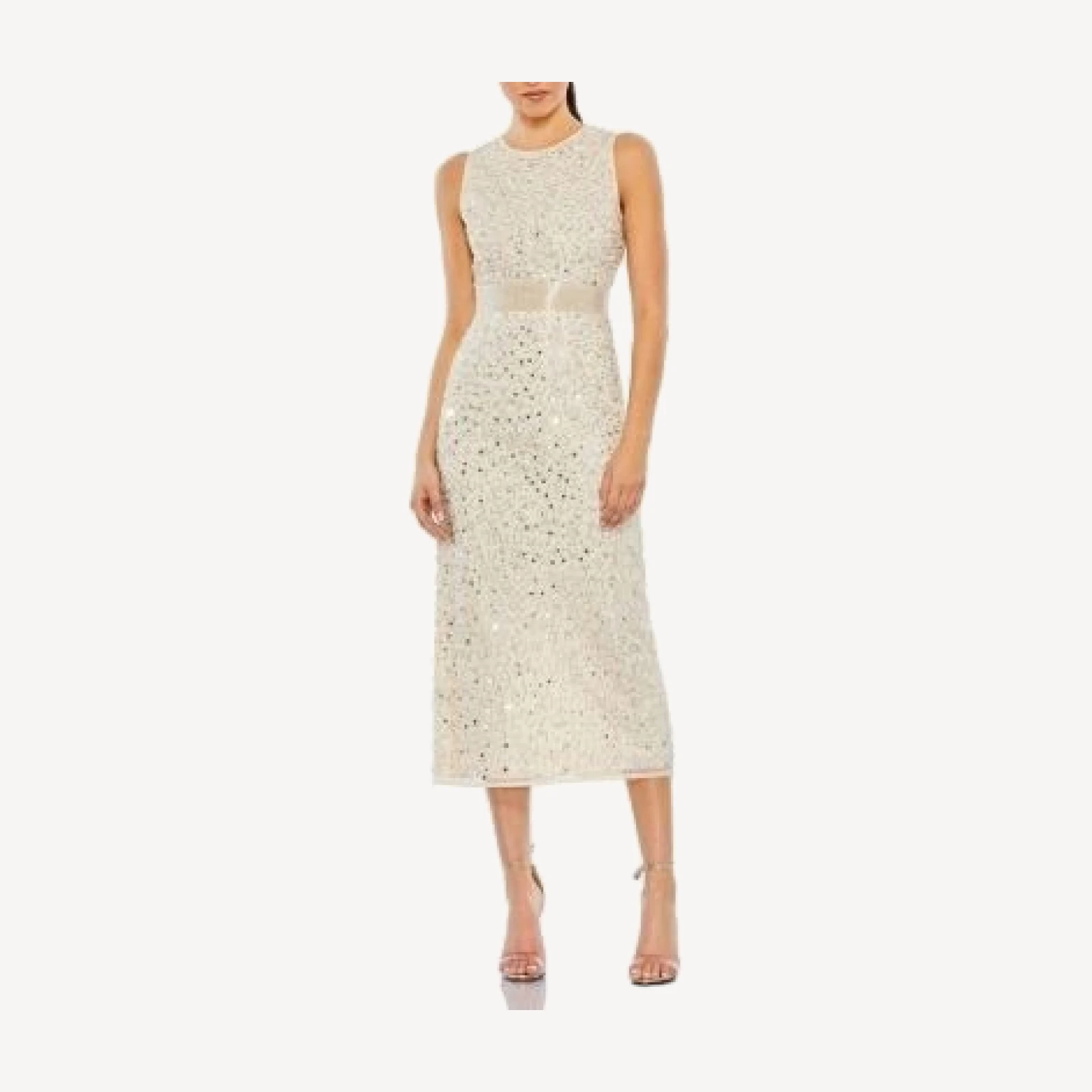 Mac Duggal Geometric Embellished Sleeveless A Line Dress