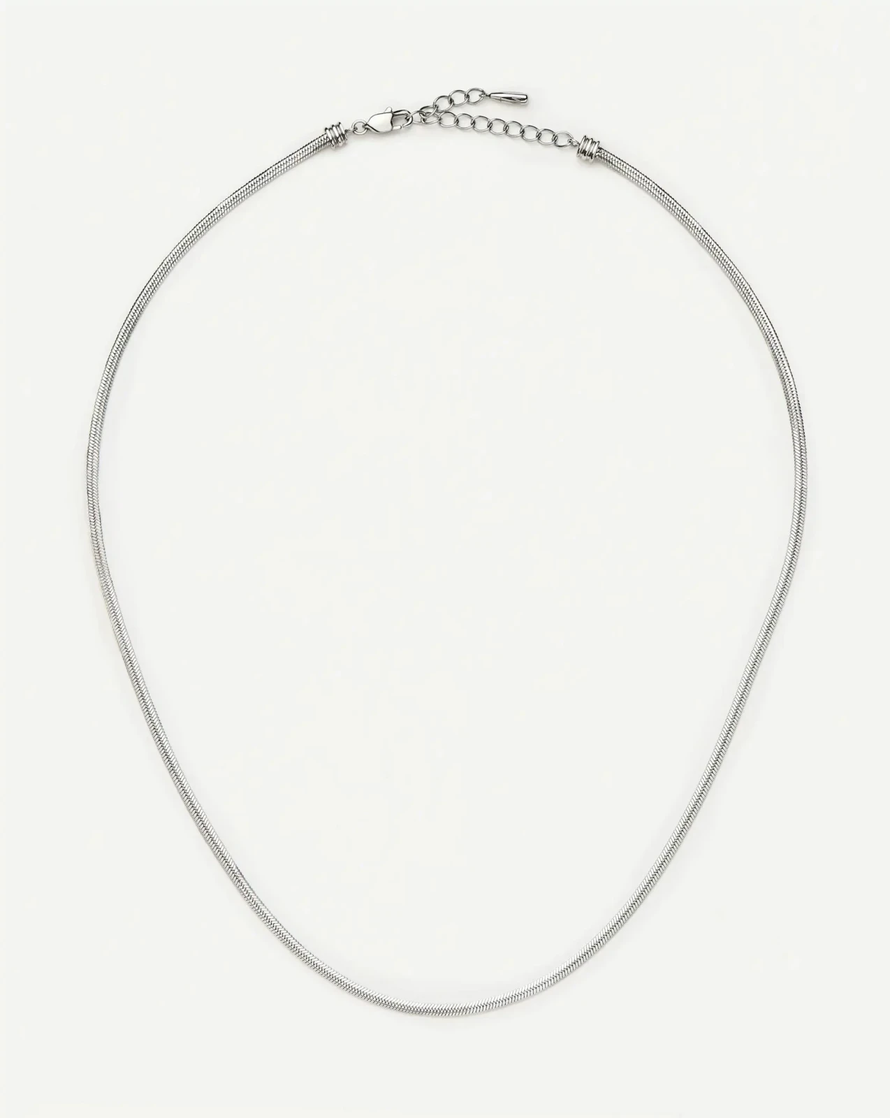 Thin Snake Chain Necklace | Silver Plated