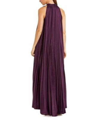 Mac Duggal Pleated Halter Neck High Low Gown