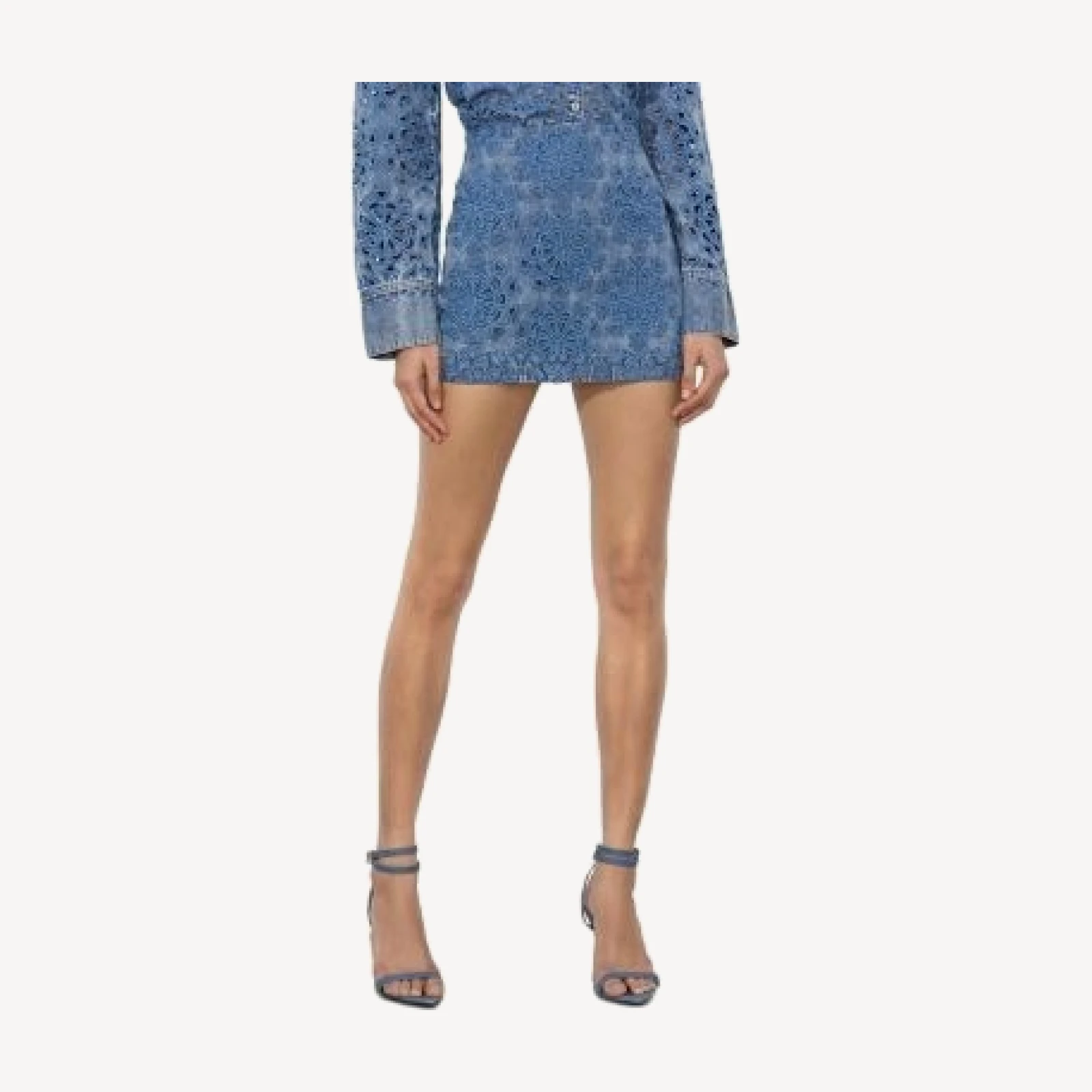 Alice and Olivia Rubi Denim Micro Mini Skirt