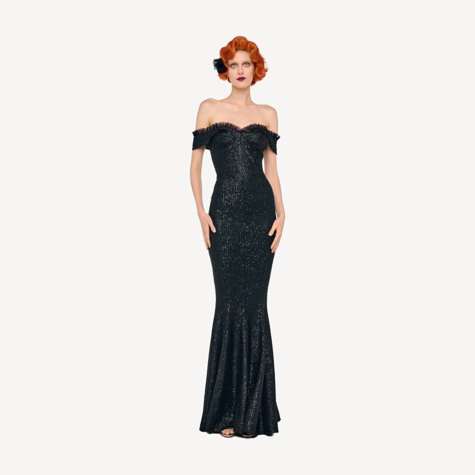 DOUBLE DROP SHOULDER GRACE FISHTAIL GOWN