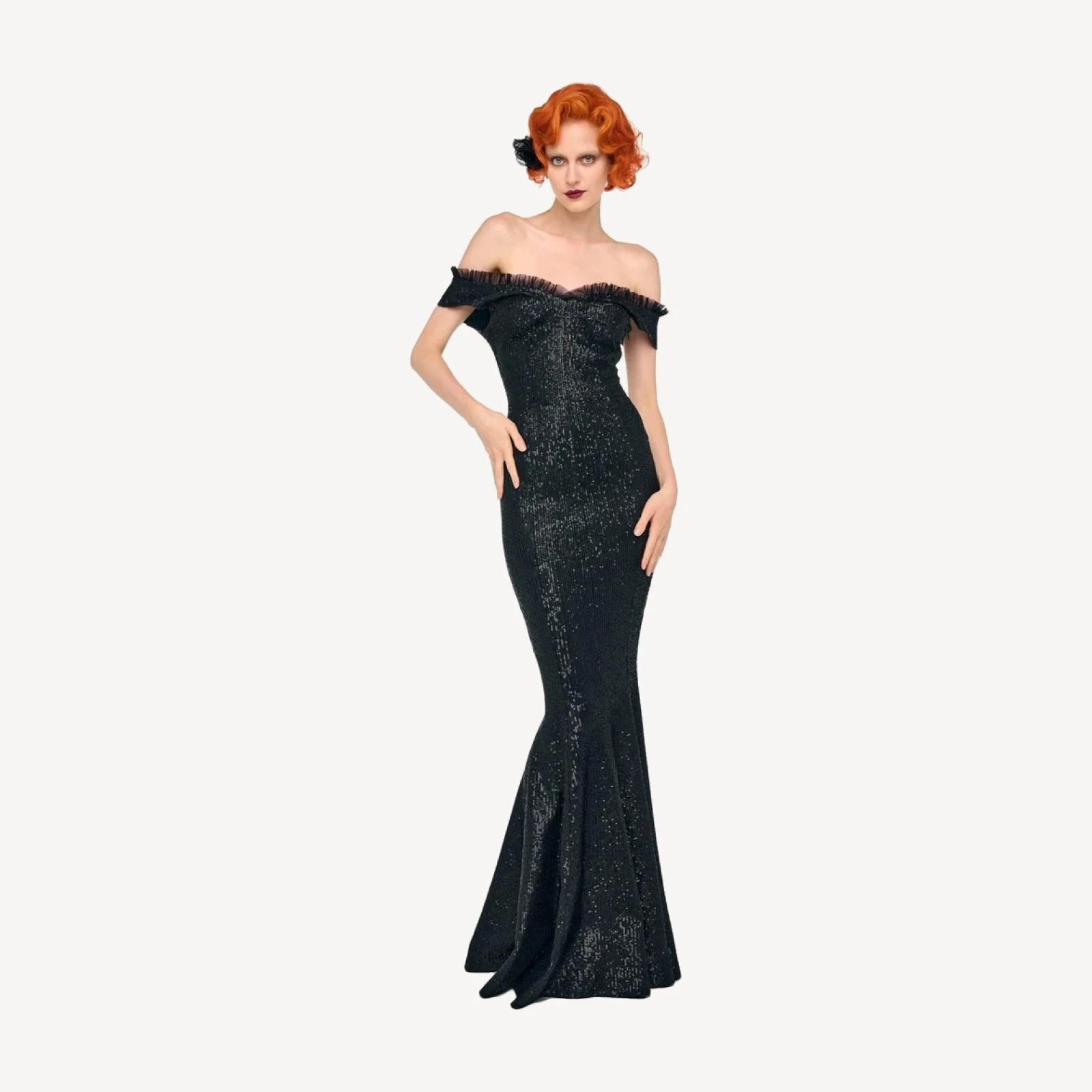 DOUBLE DROP SHOULDER GRACE FISHTAIL GOWN