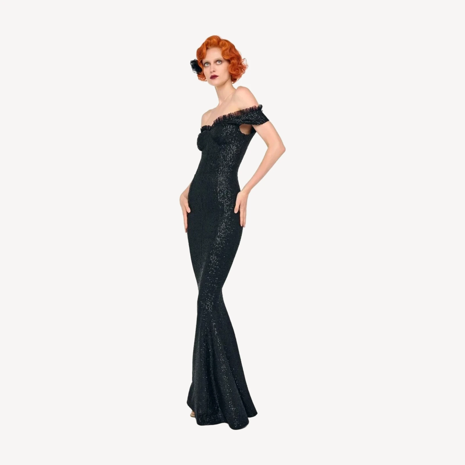 DOUBLE DROP SHOULDER GRACE FISHTAIL GOWN