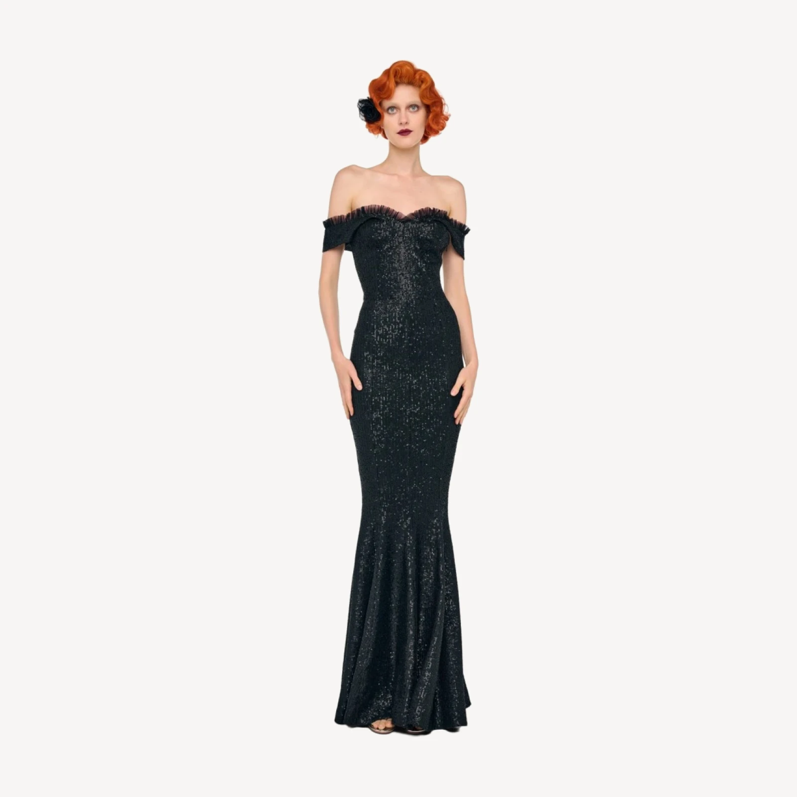 DOUBLE DROP SHOULDER GRACE FISHTAIL GOWN