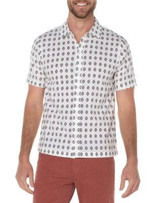 Liverpool Los Angeles Southwestern Garment Dyed Short Sleeve Printed Shirt