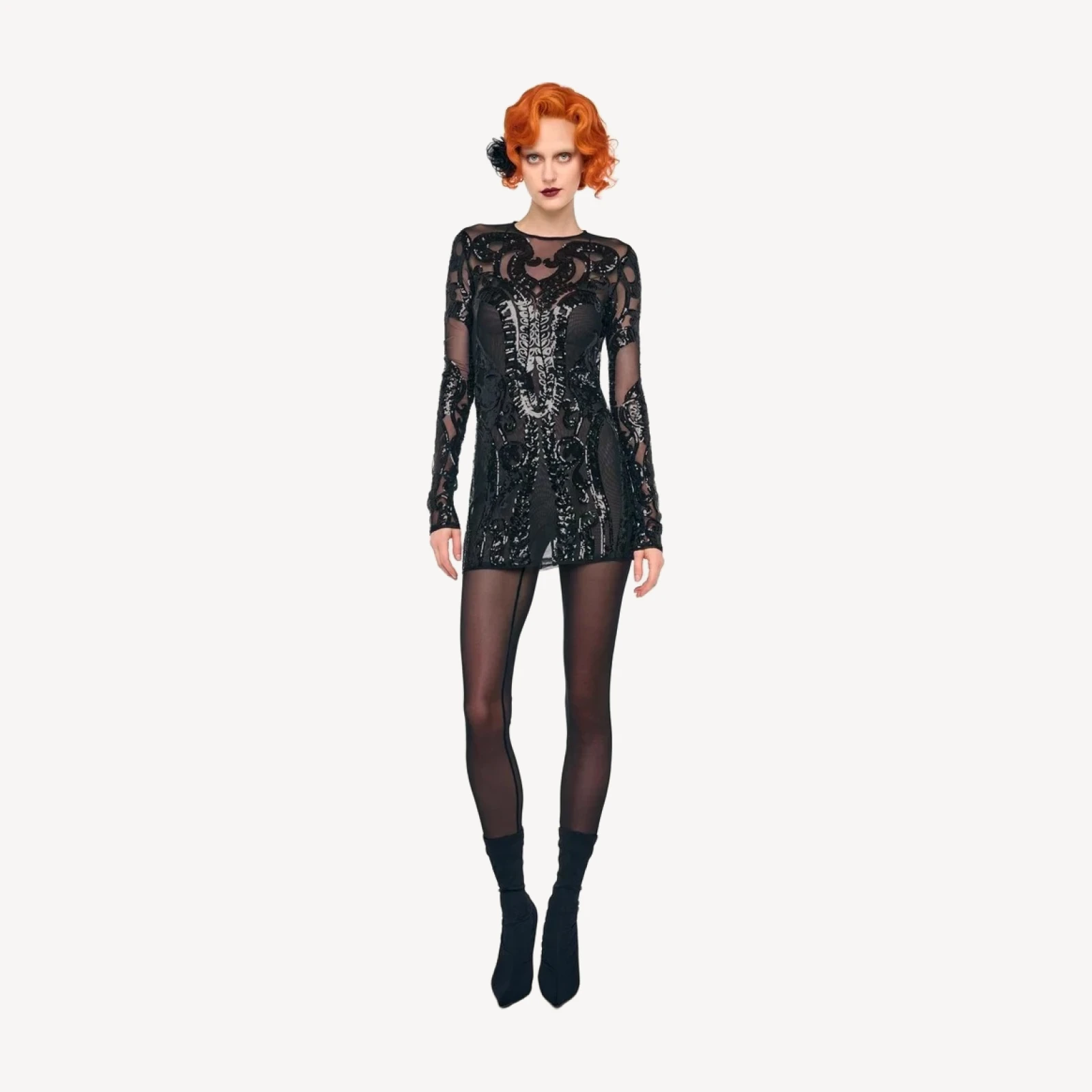 LONG SLEEVE CREWNECK MINI DRESS