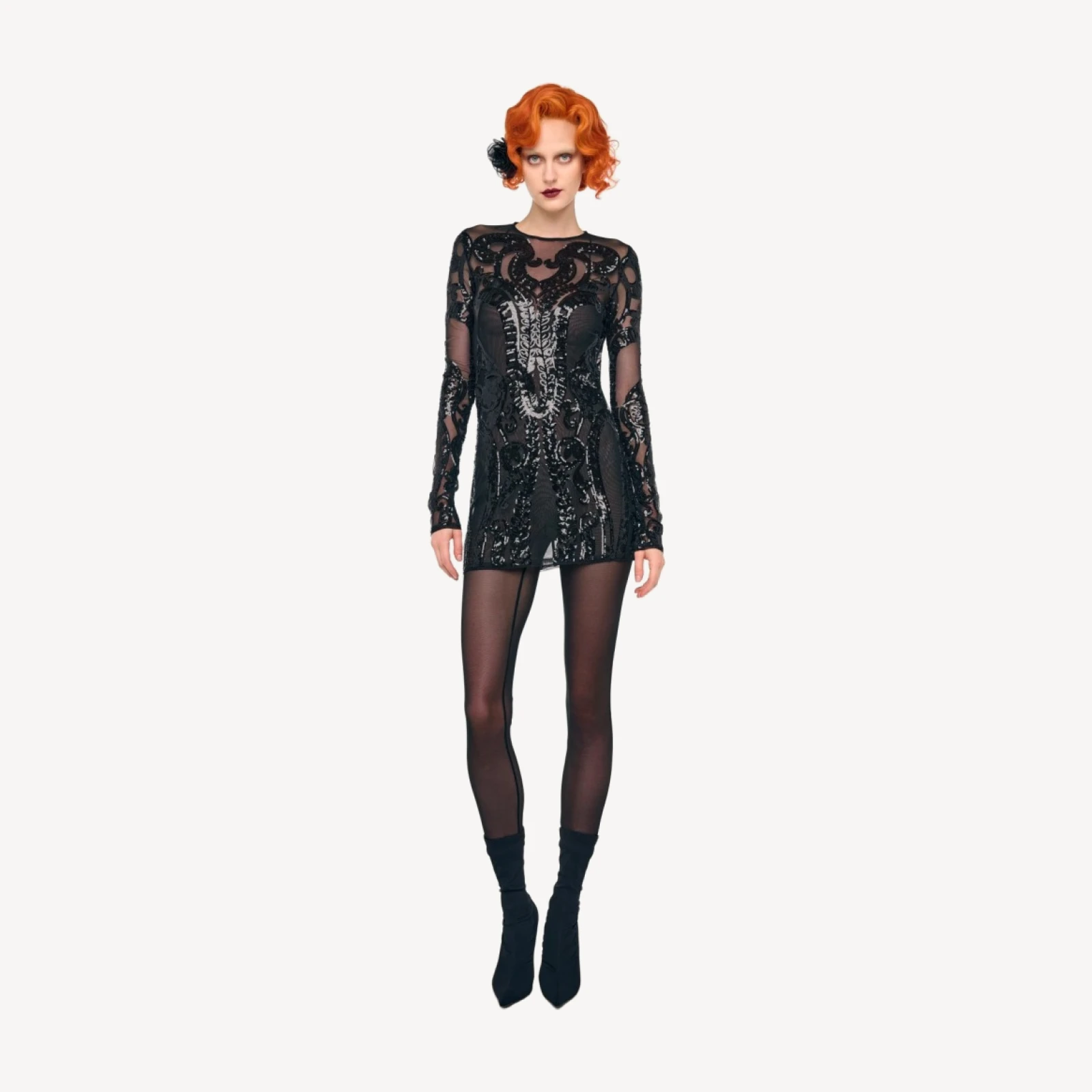 LONG SLEEVE CREWNECK MINI DRESS
