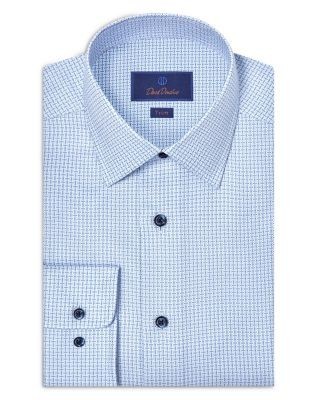 David Donahue Trim Fit Dobby Dress Shirt