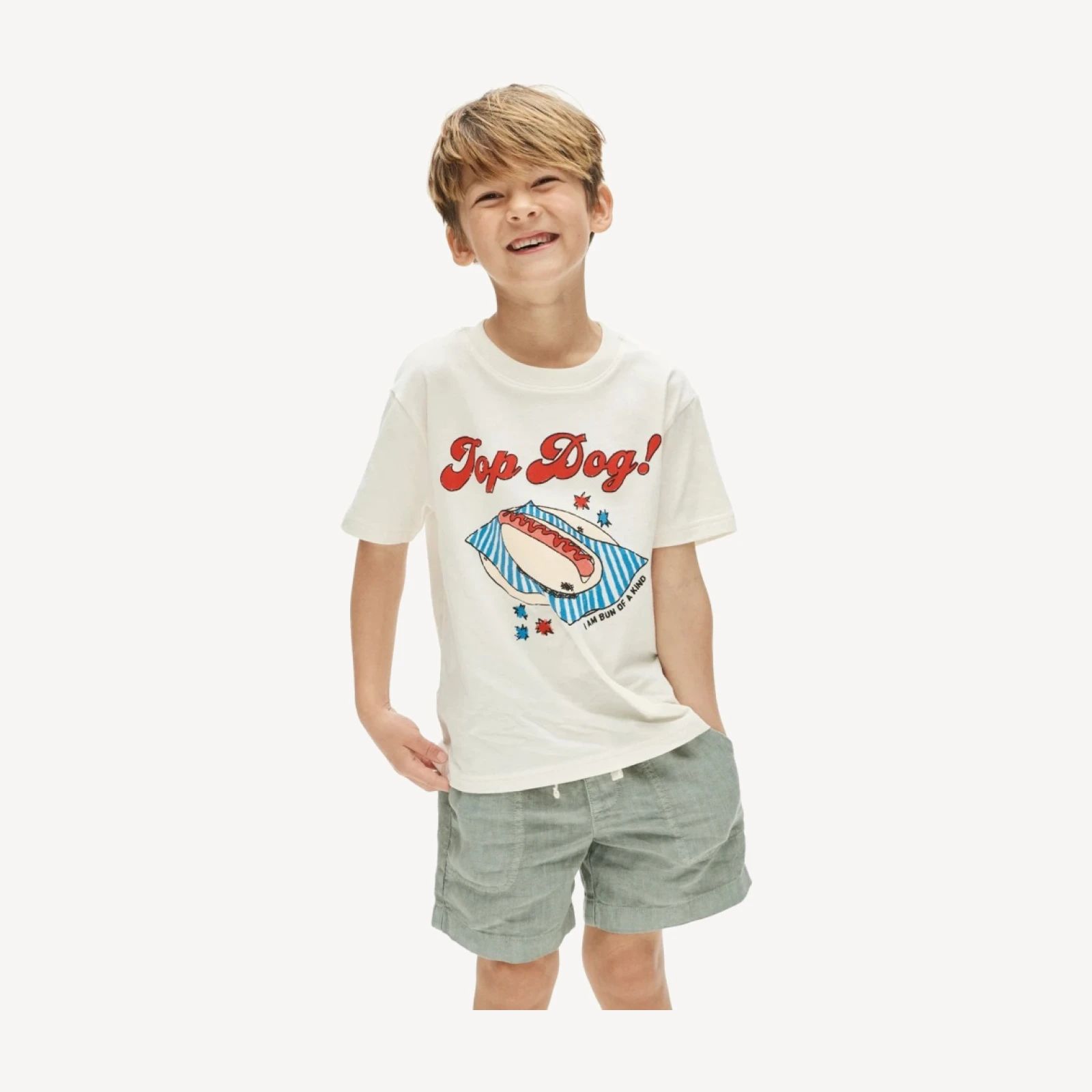 Kids' short-sleeve "Top dog" graphic T-shirt