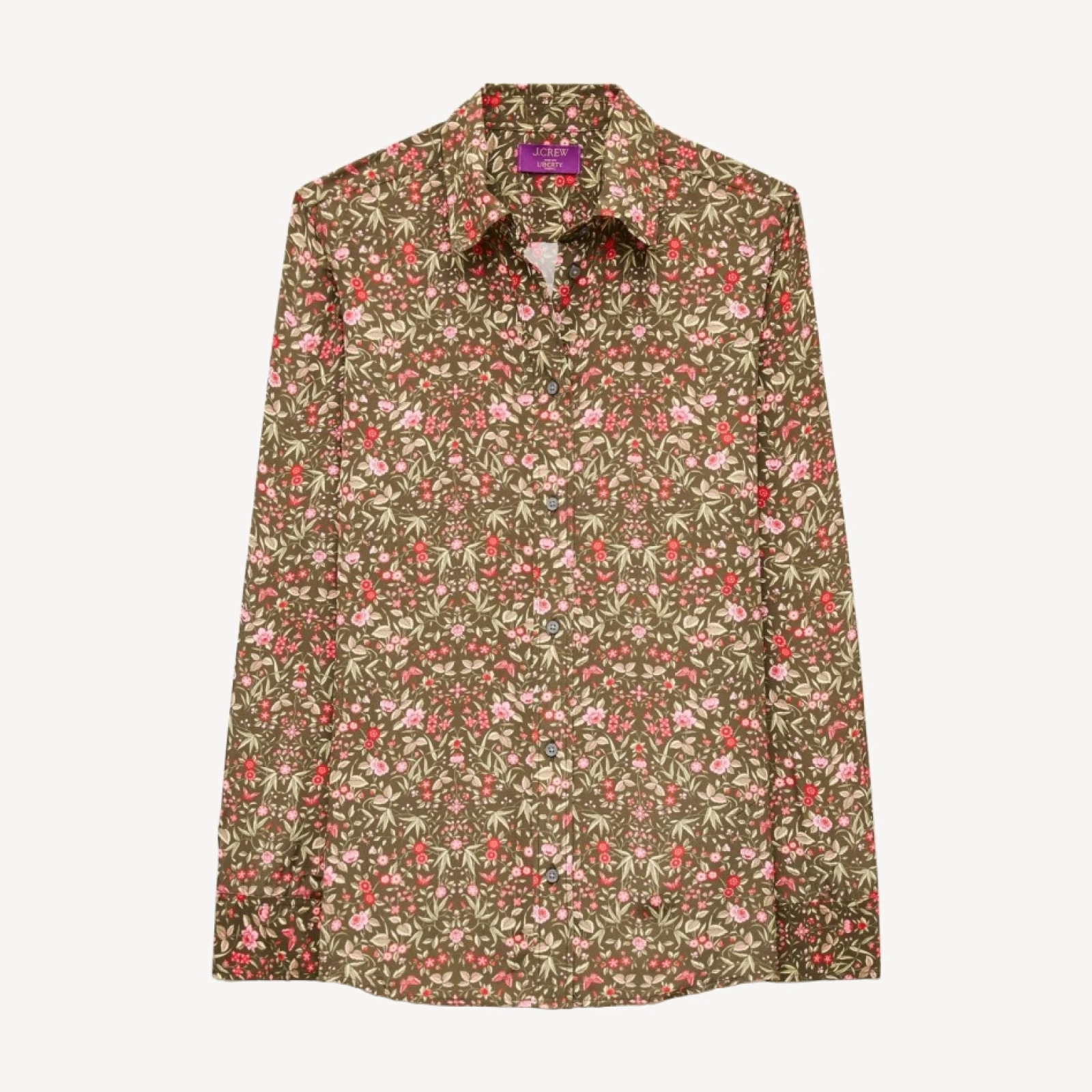 Jules classic-fit button-up shirt in crepe de chine Liberty® floral fabric