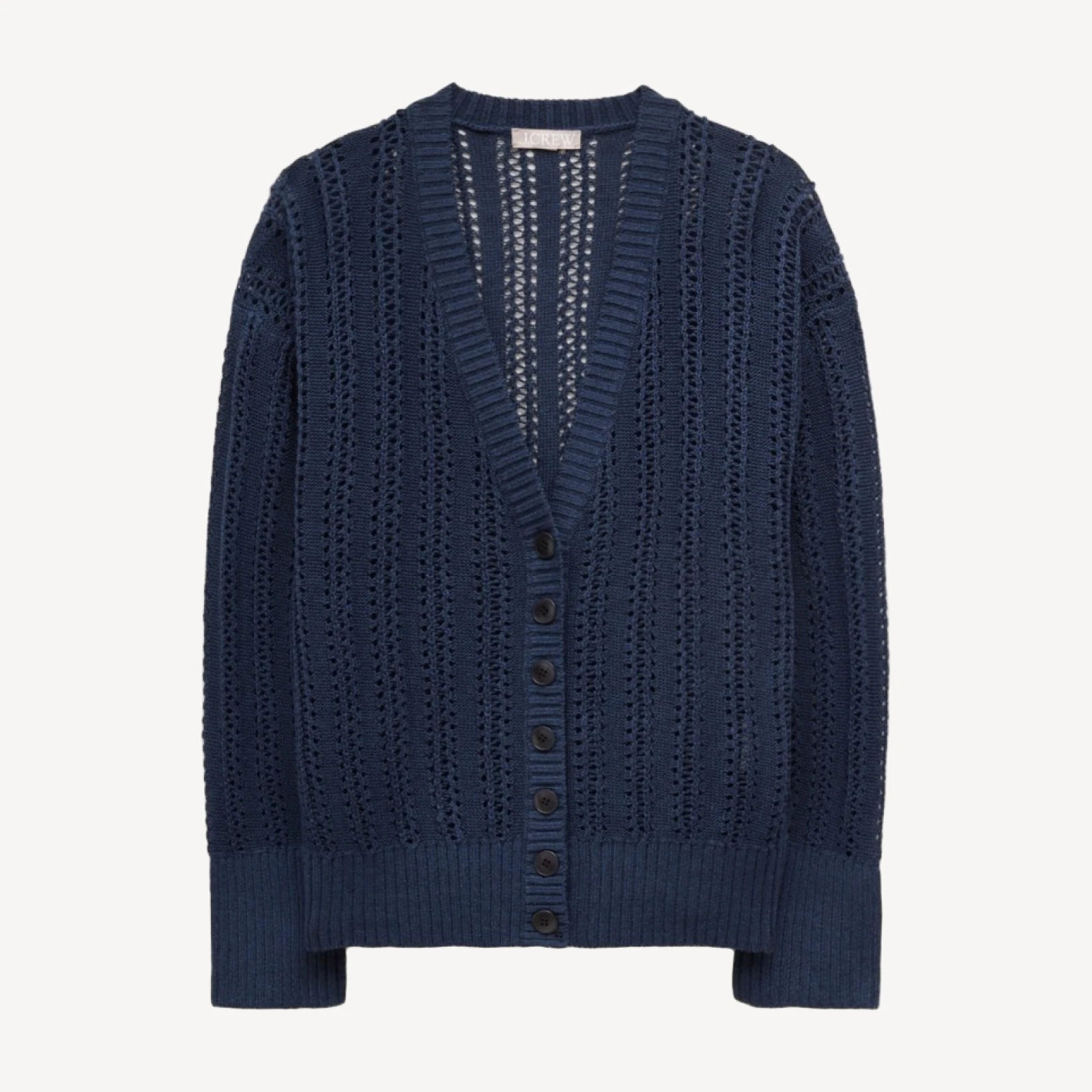 Pointelle V-neck cardigan